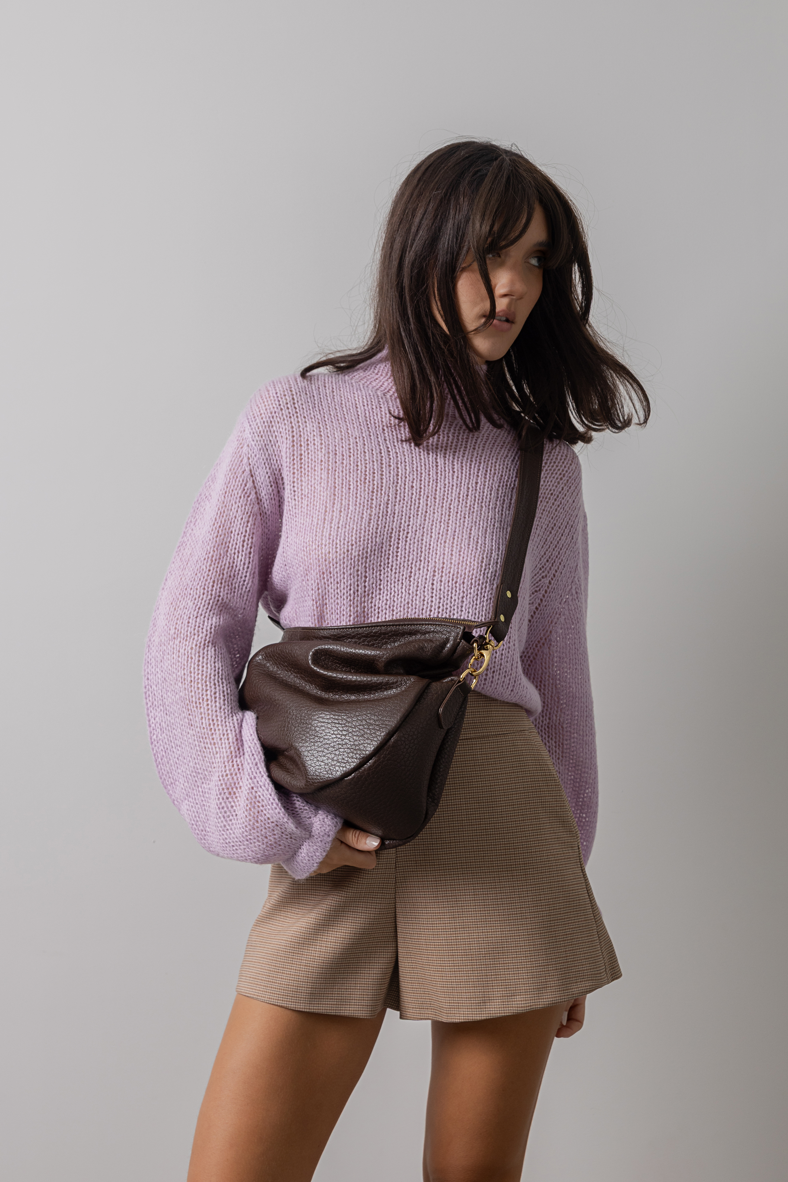 Bolsa 'Zoe' Couro - Espresso