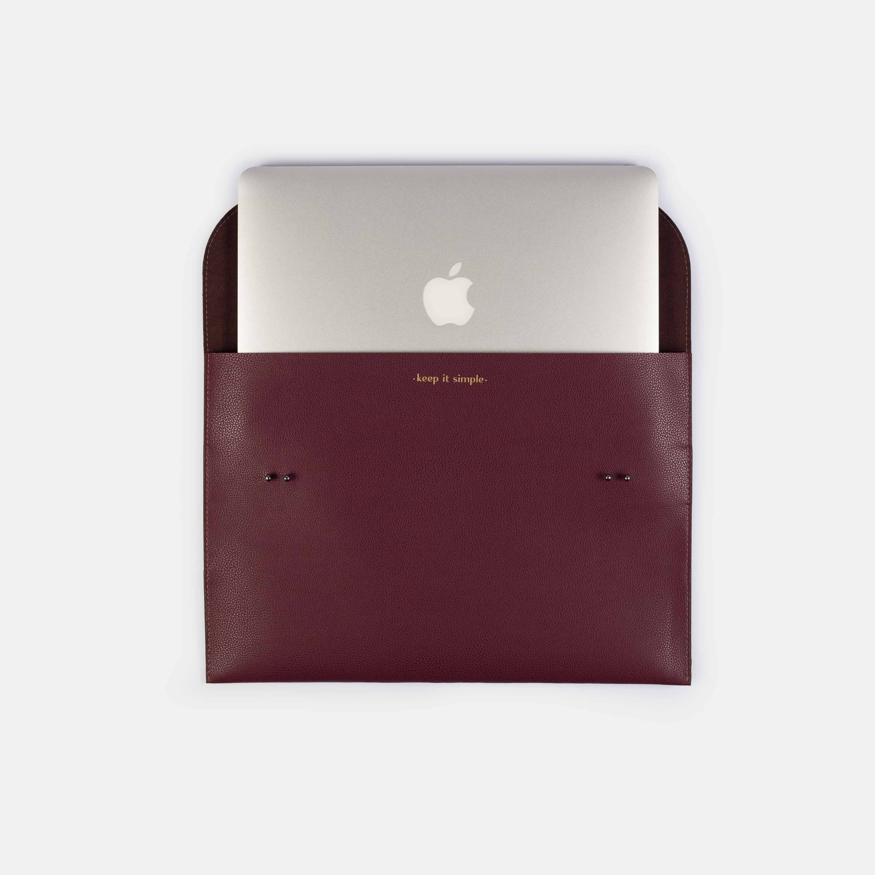 Case Laptop 'Milo' Bordeaux-Off White Cat-