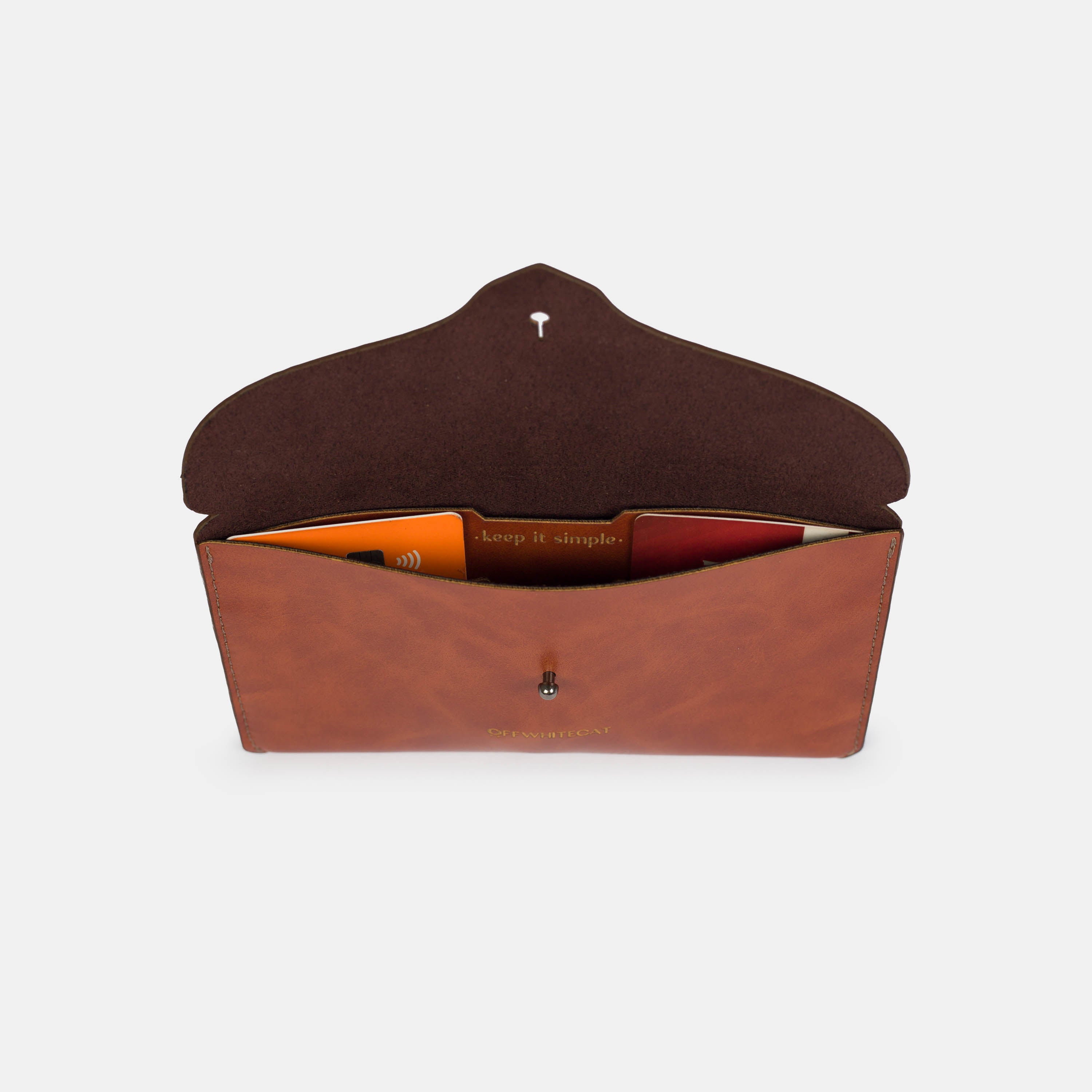 Carteira 'Nina' Rust-Off White Cat-