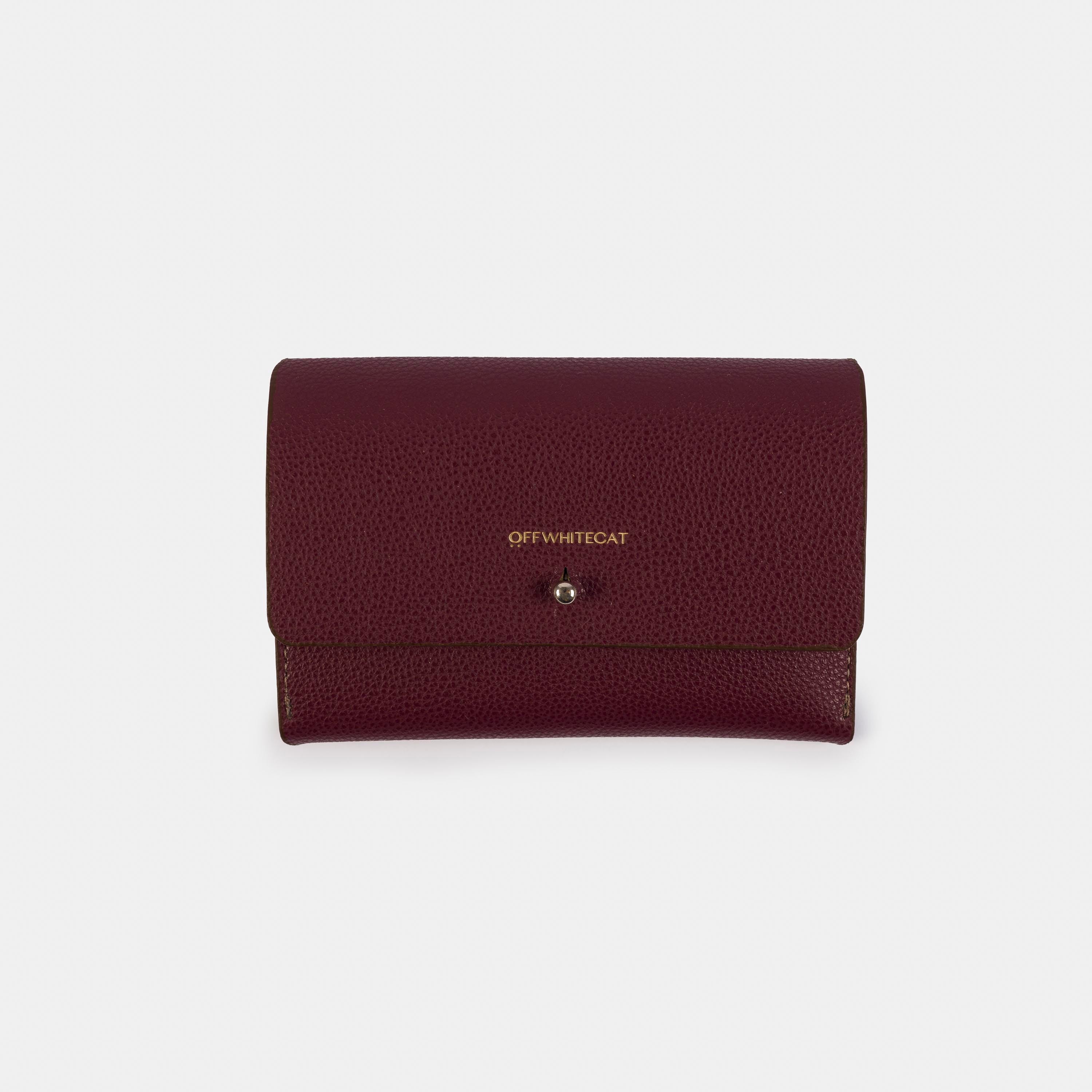Carteira 'Cassi' Bordeaux-Off White Cat-