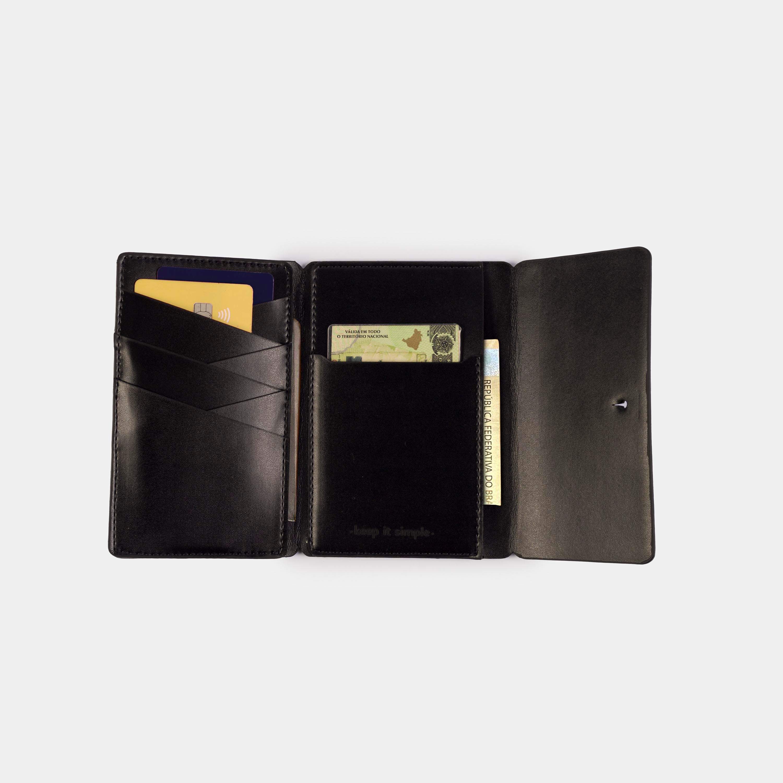 Carteira 'Cassi' Black-Off White Cat-