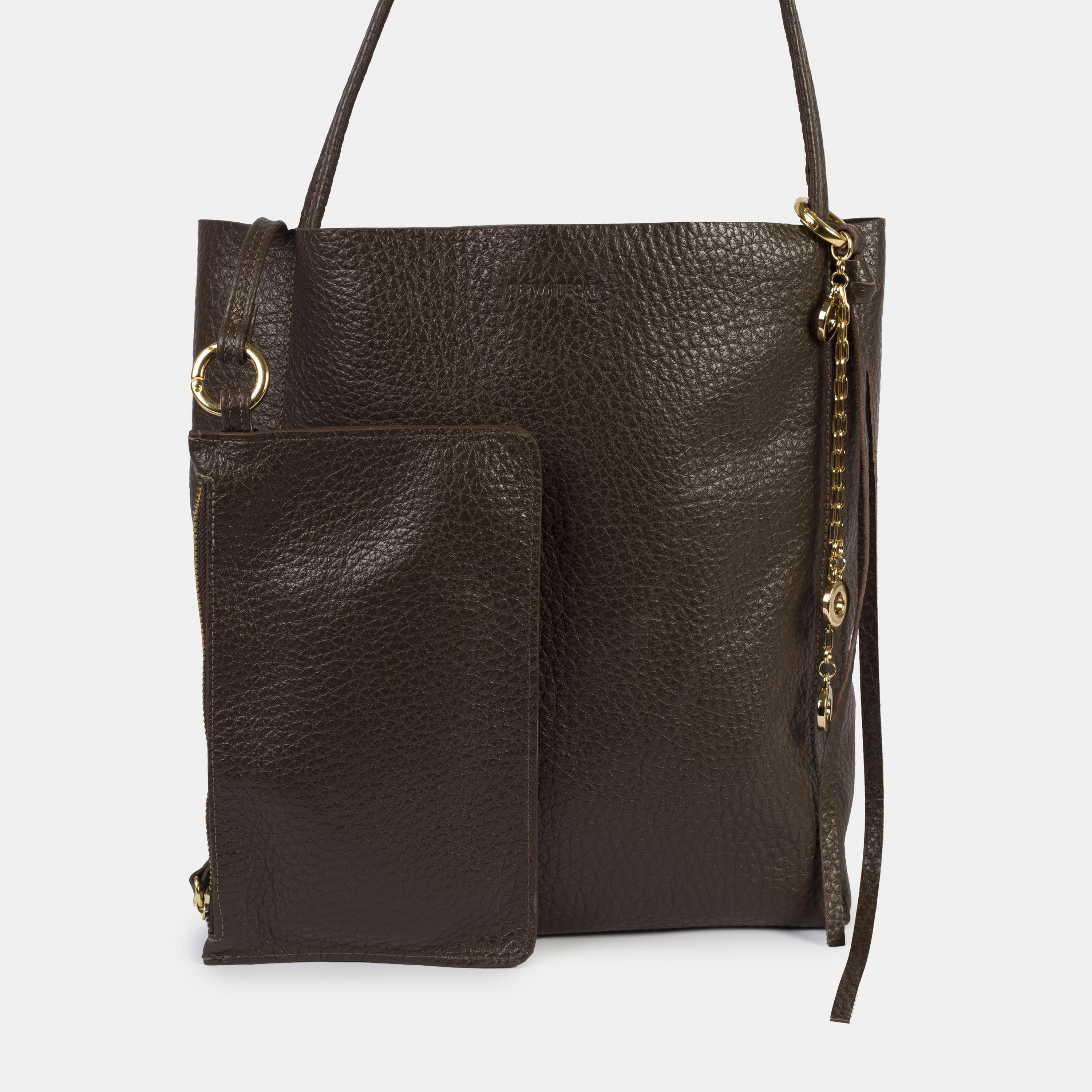 Bolsa 'Meg' Couro - Espresso