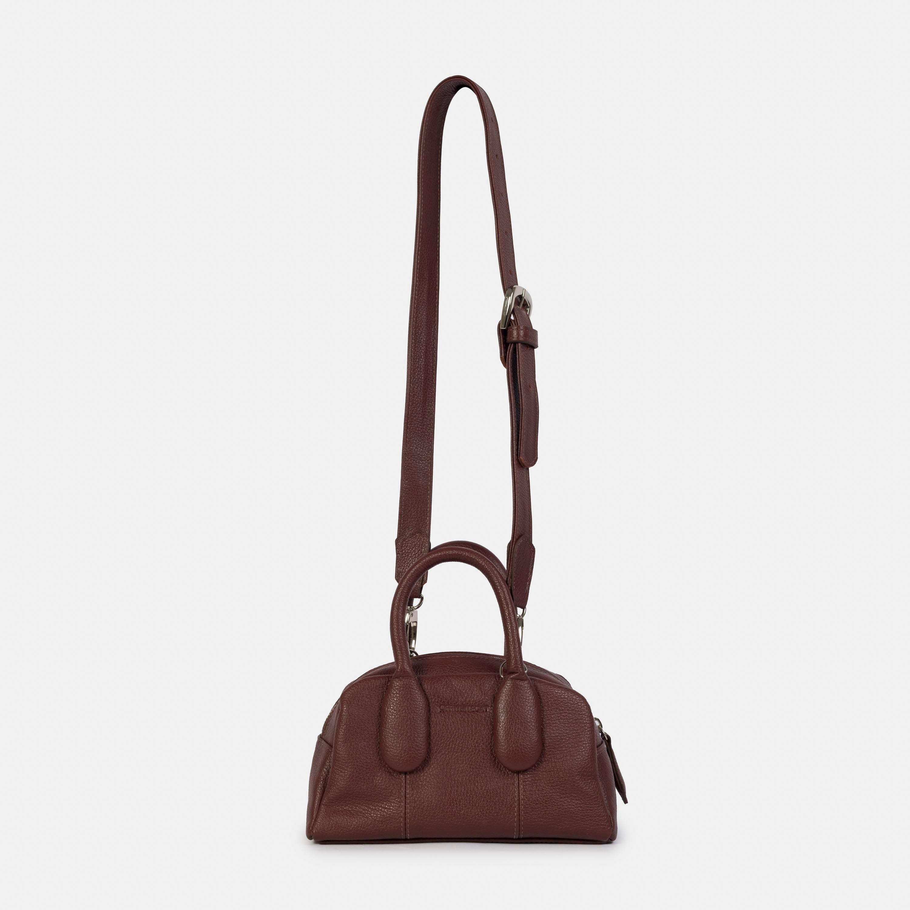 Bolsa 'Mini Suki' Couro Brandy