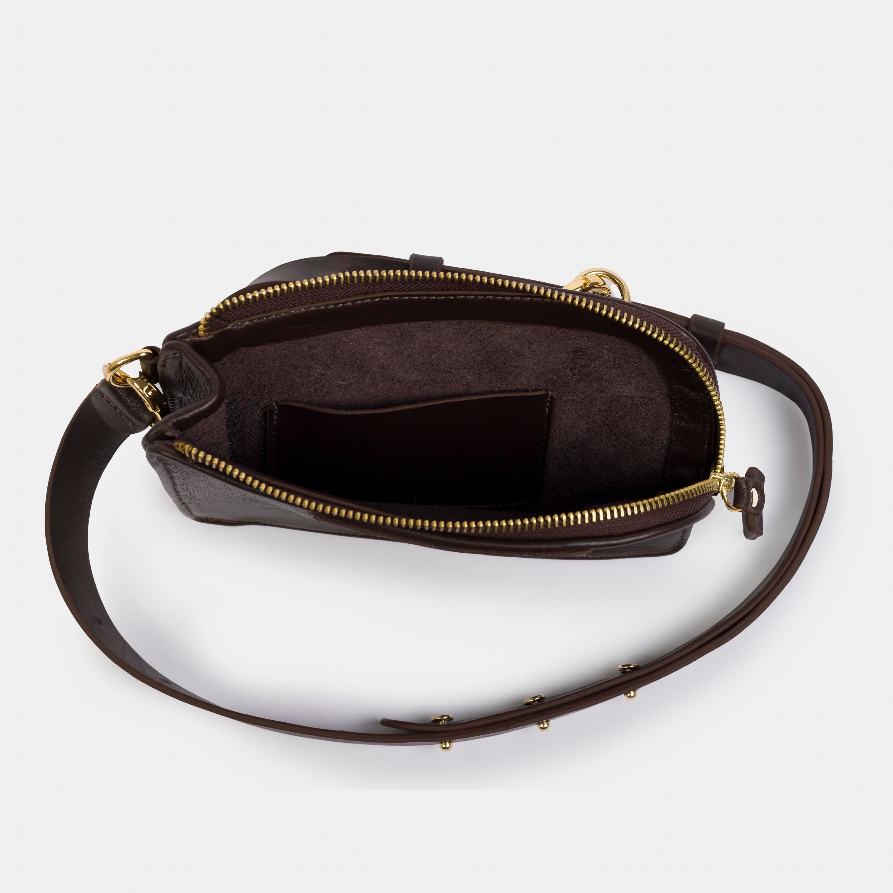 Bolsa 'Ayla' Couro Espresso