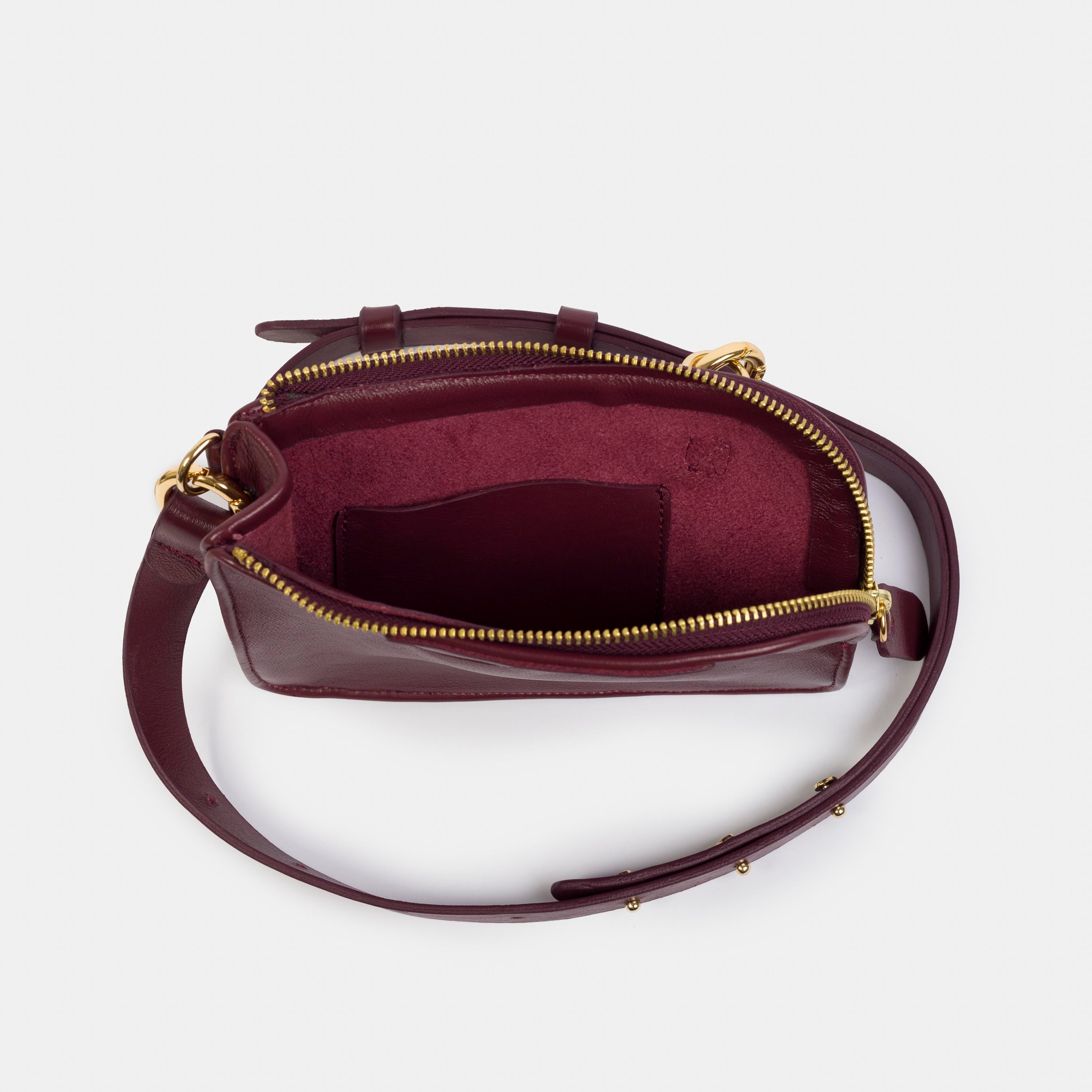 Bolsa 'Ayla' Couro Bordeaux