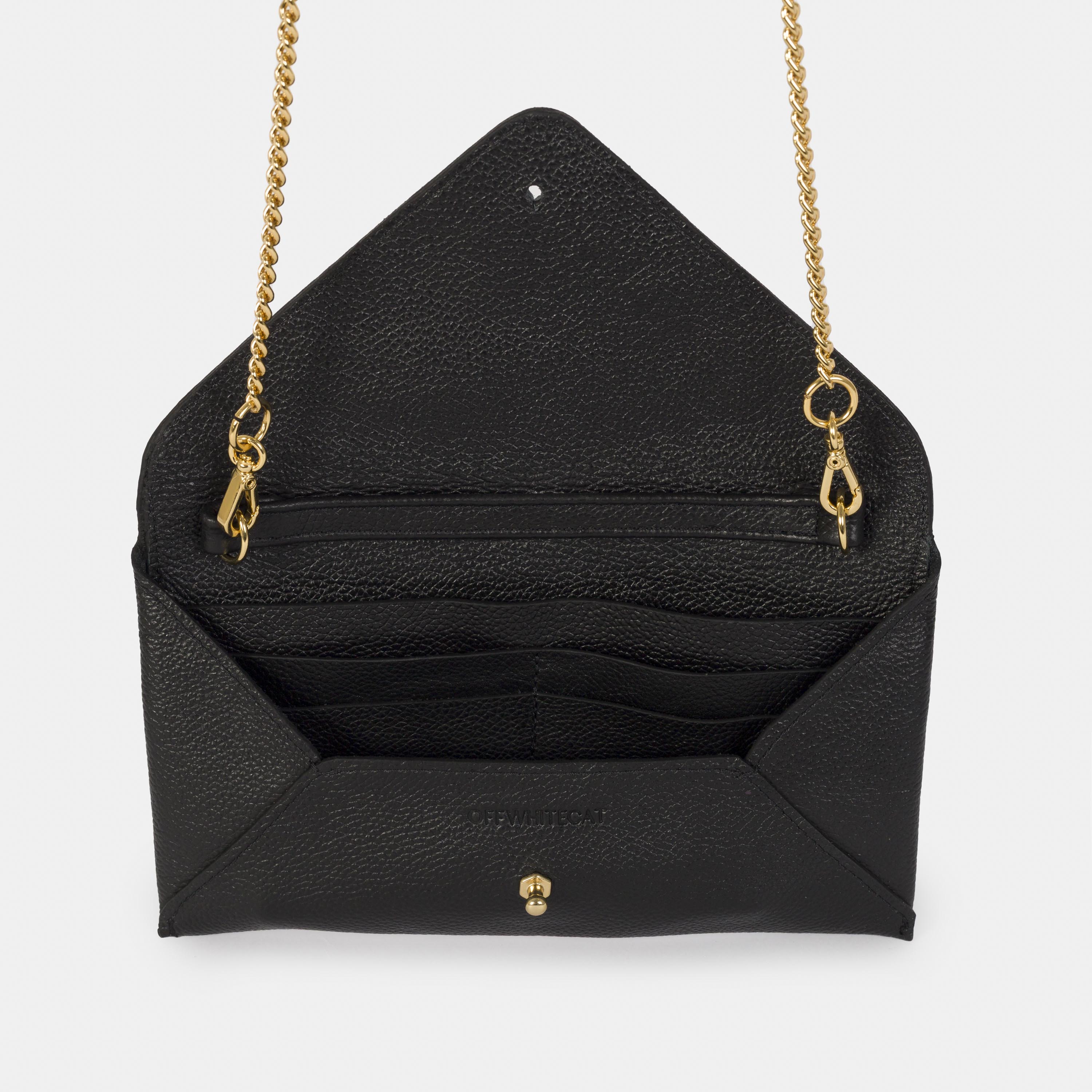 Bolsa 'Missi' Couro - Black/Dourada