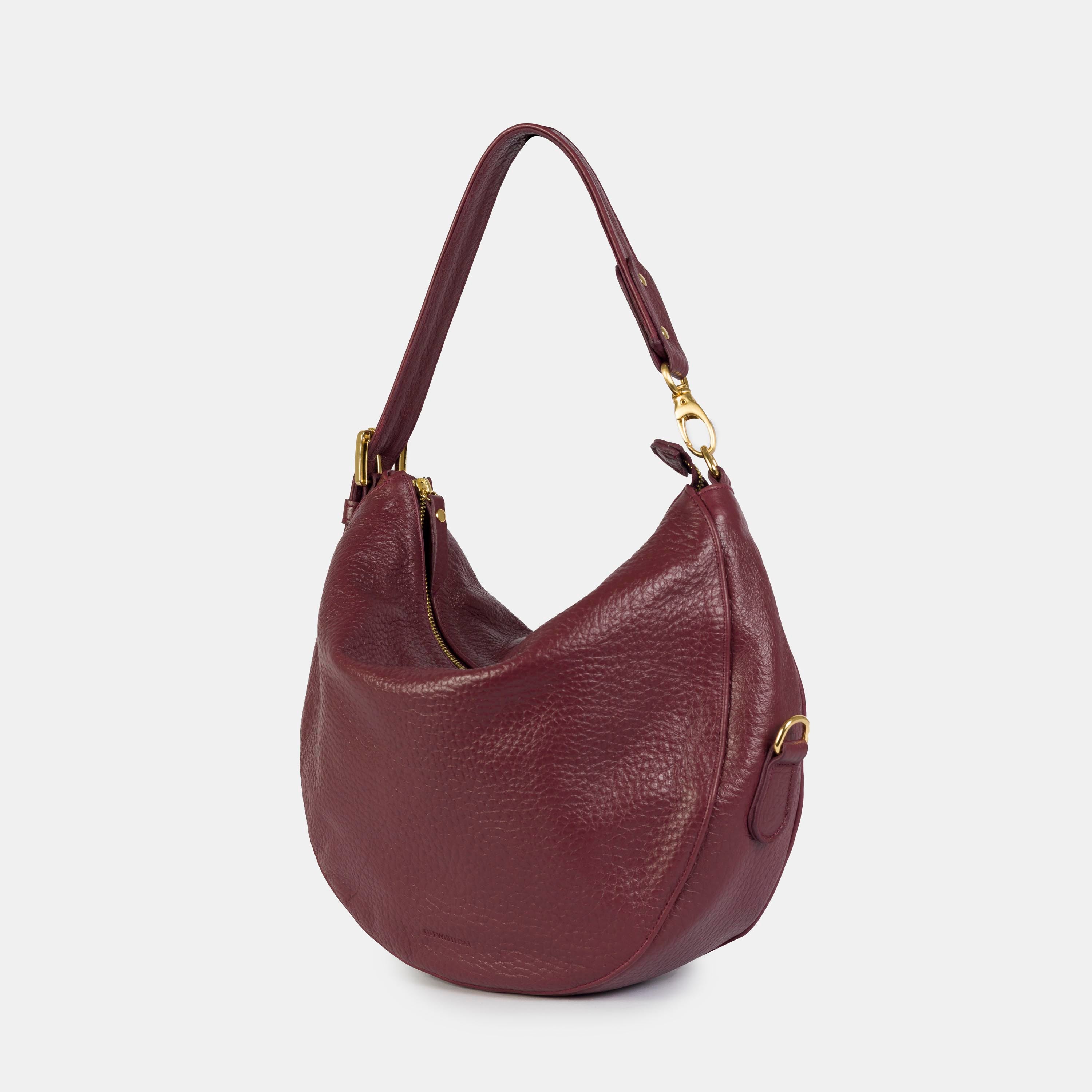 Bolsa 'Zoe' Couro - Bordeaux