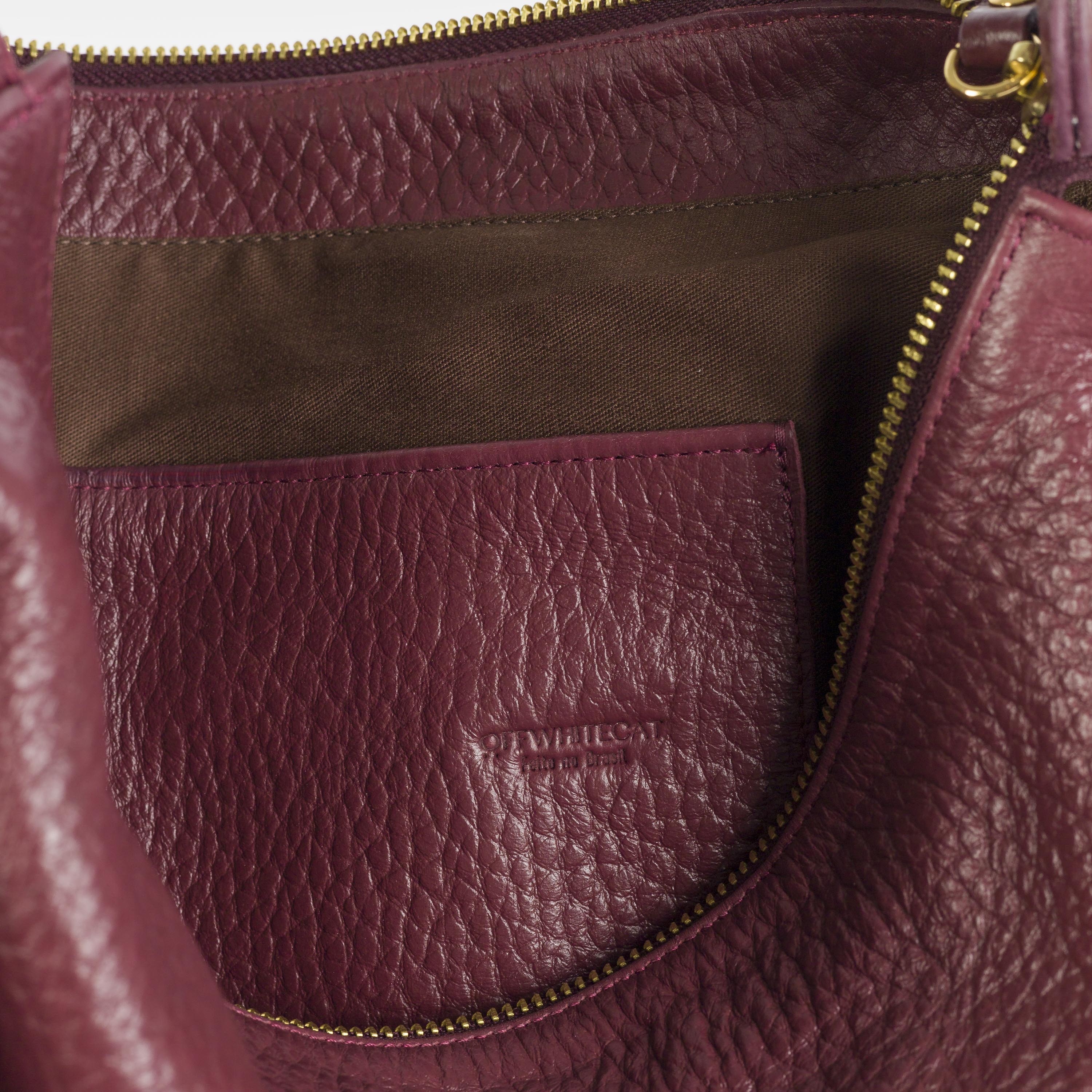 Bolsa 'Zoe' Couro - Bordeaux