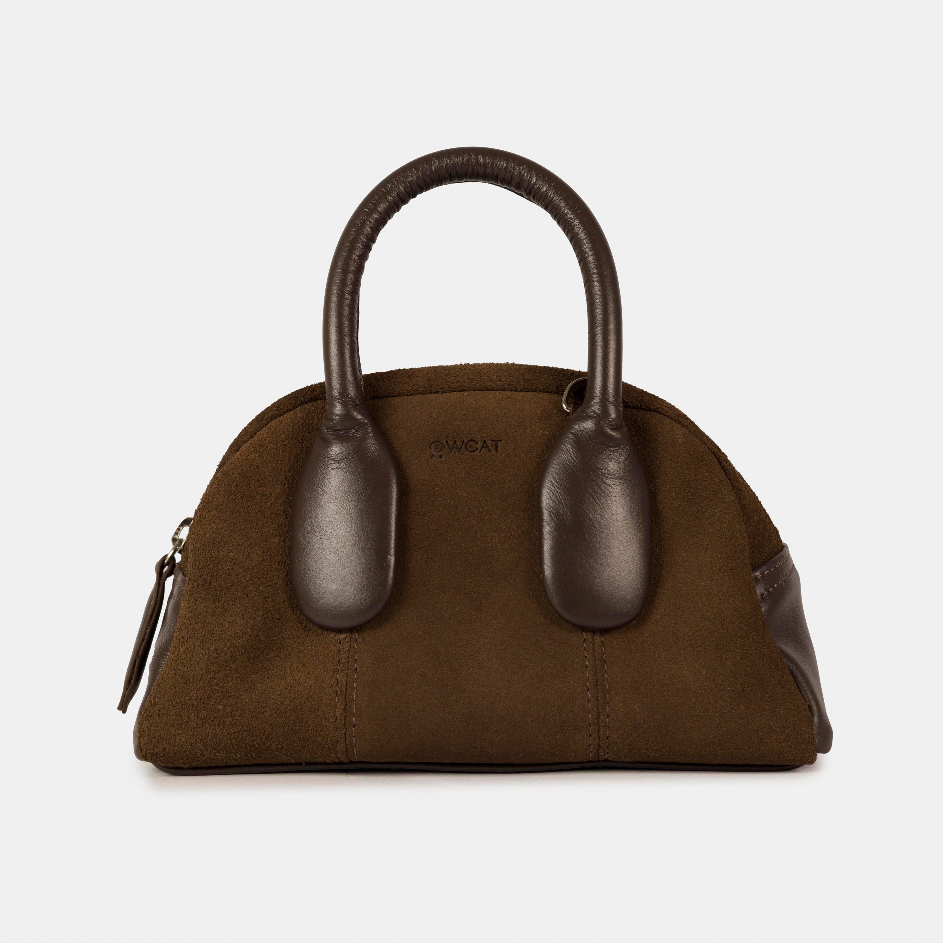 Bolsa 'Mini Suki' Couro/Camurça - Espresso