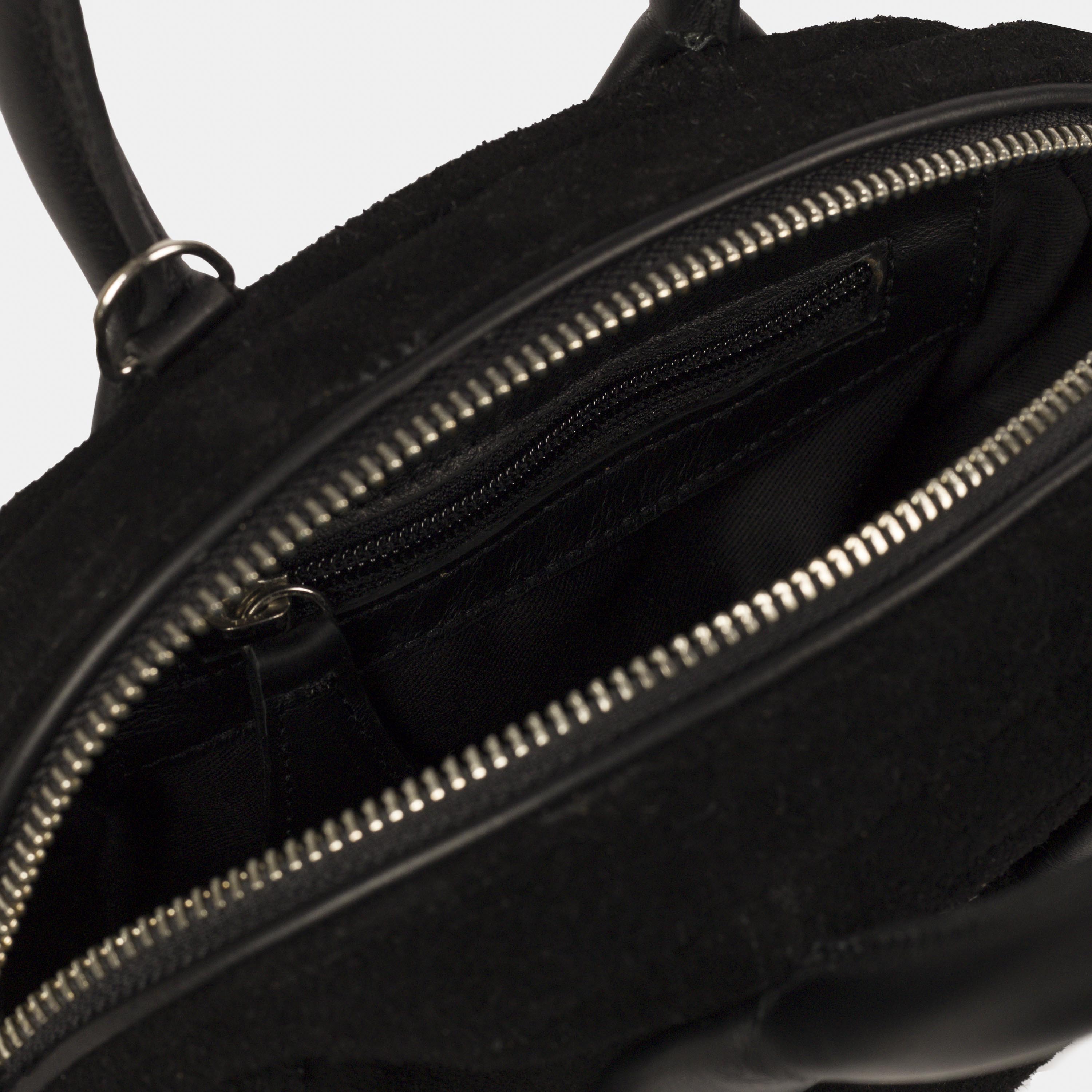 Bolsa 'Mini Suki' Couro/Camurça Black