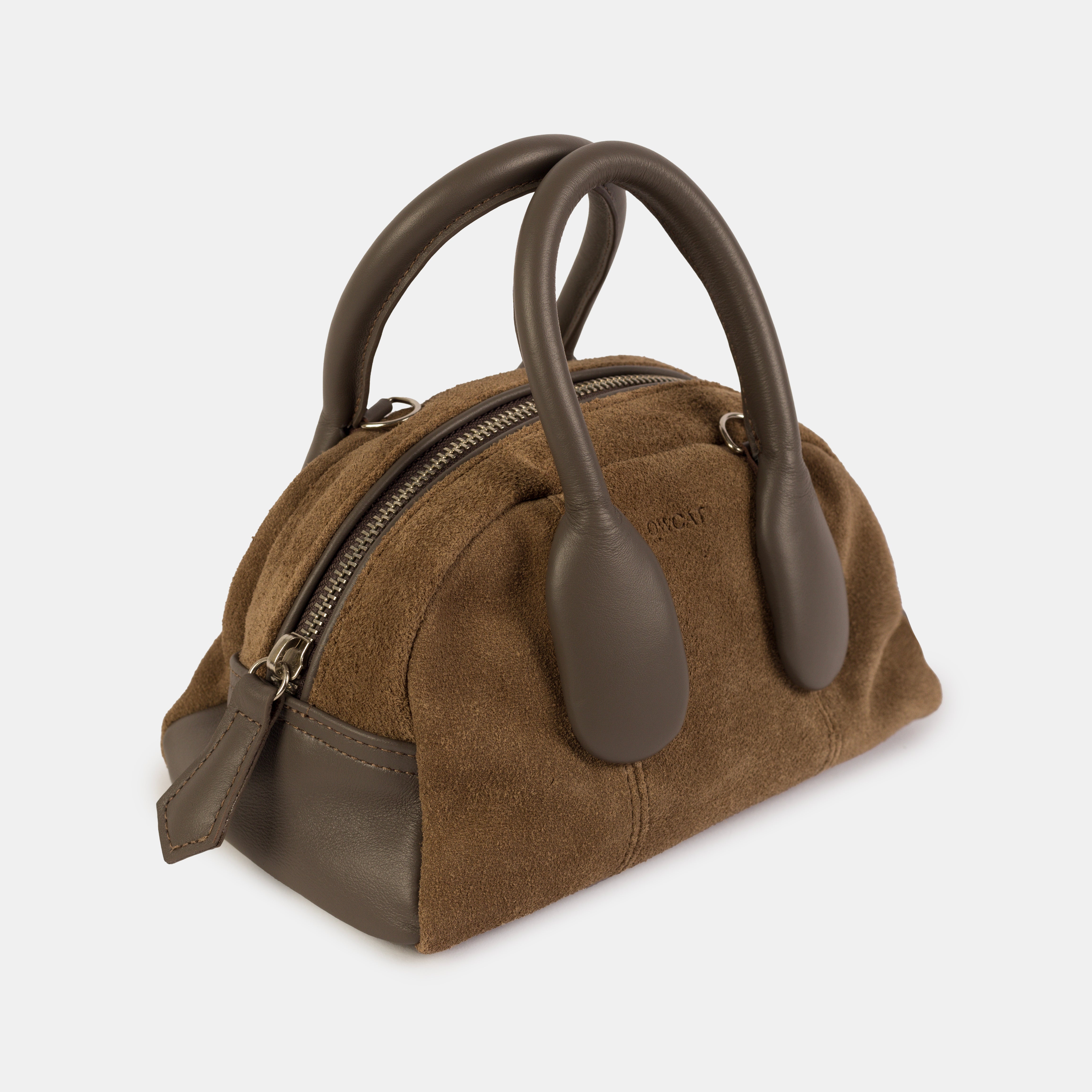 Bolsa 'Mini Suki' Couro/Camurça - Grey