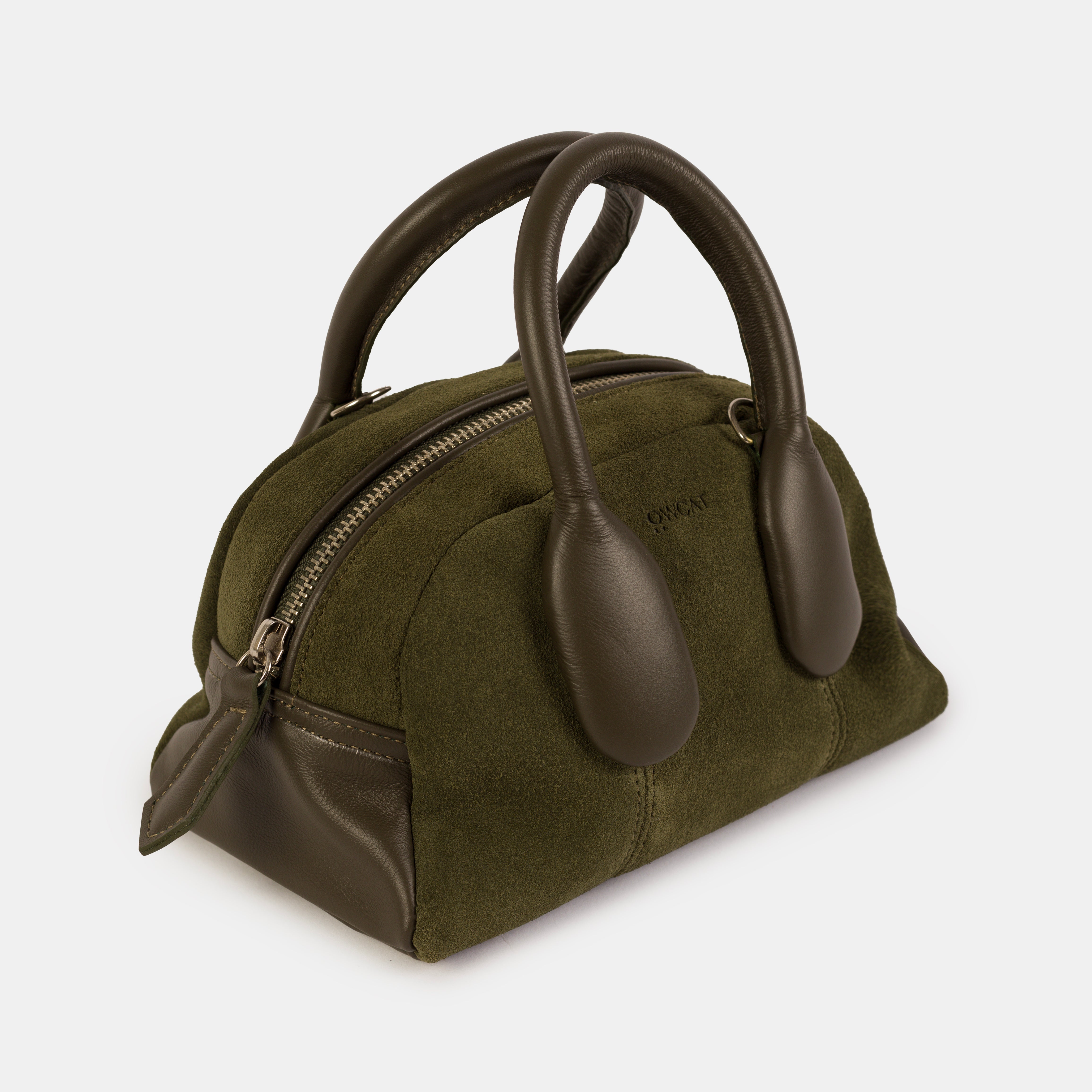 Bolsa 'Mini Suki' Couro/Camurça - Army