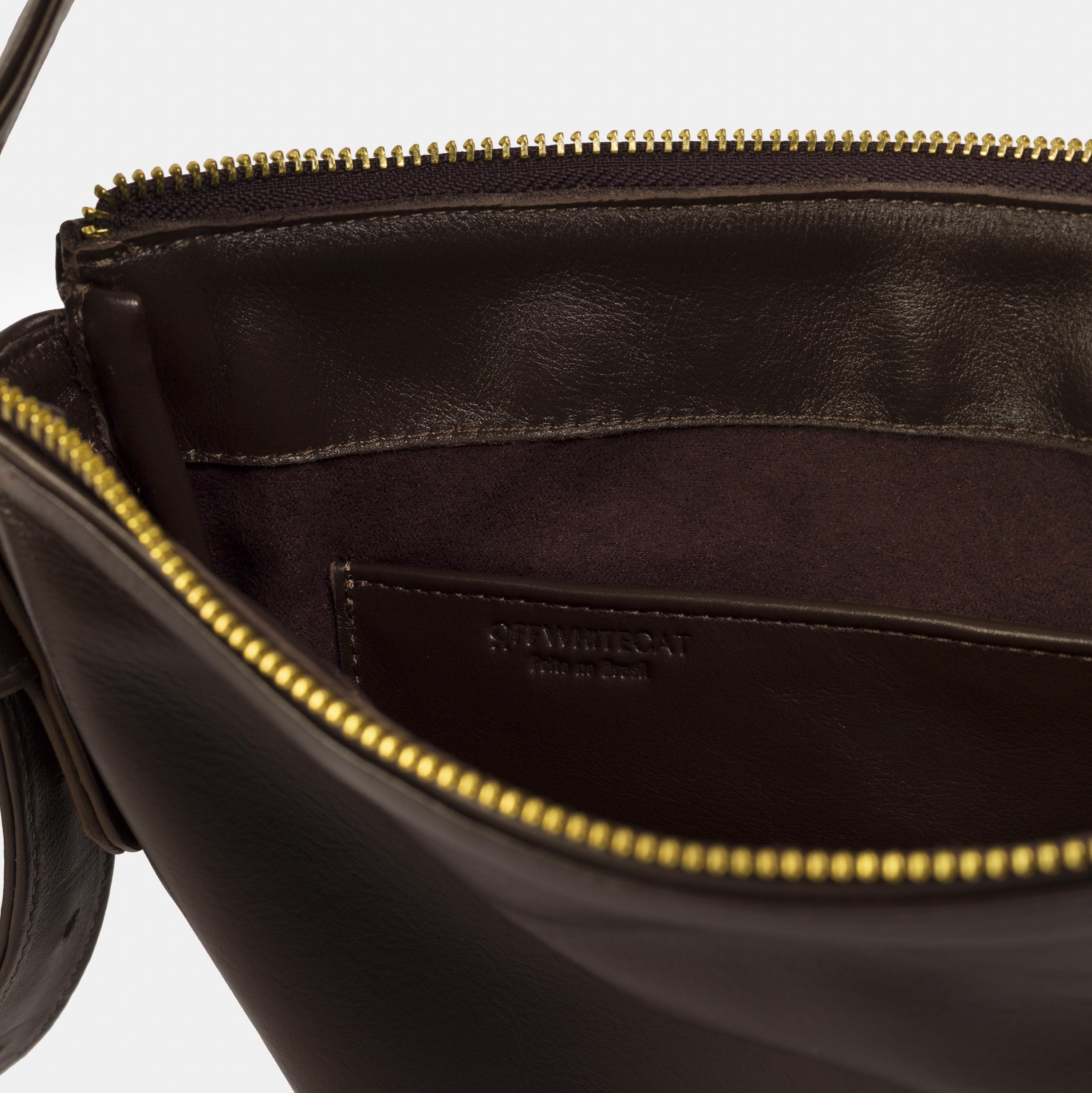 Bolsa 'Mini Zoe' Couro - Espresso