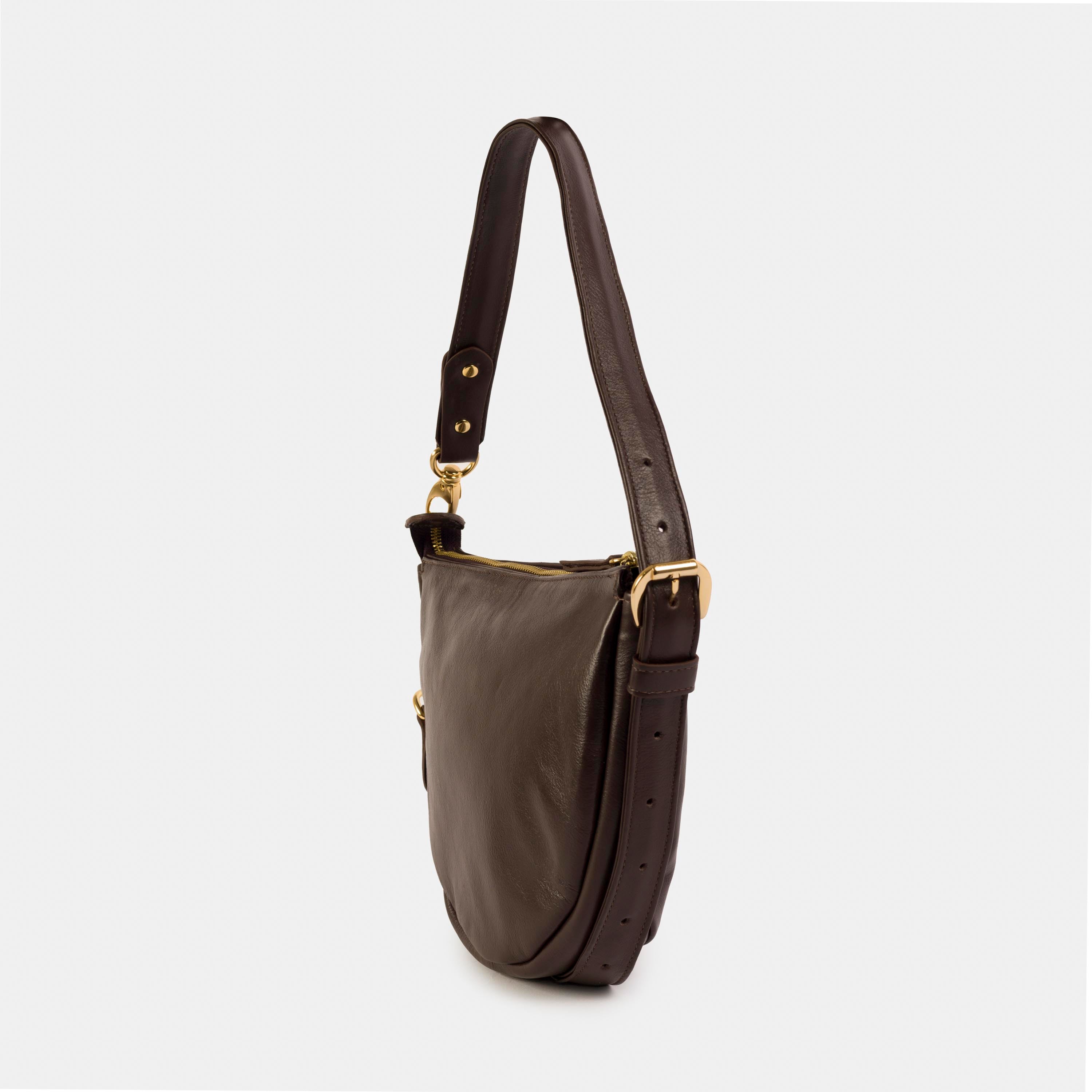 Bolsa 'Mini Zoe' Couro - Espresso