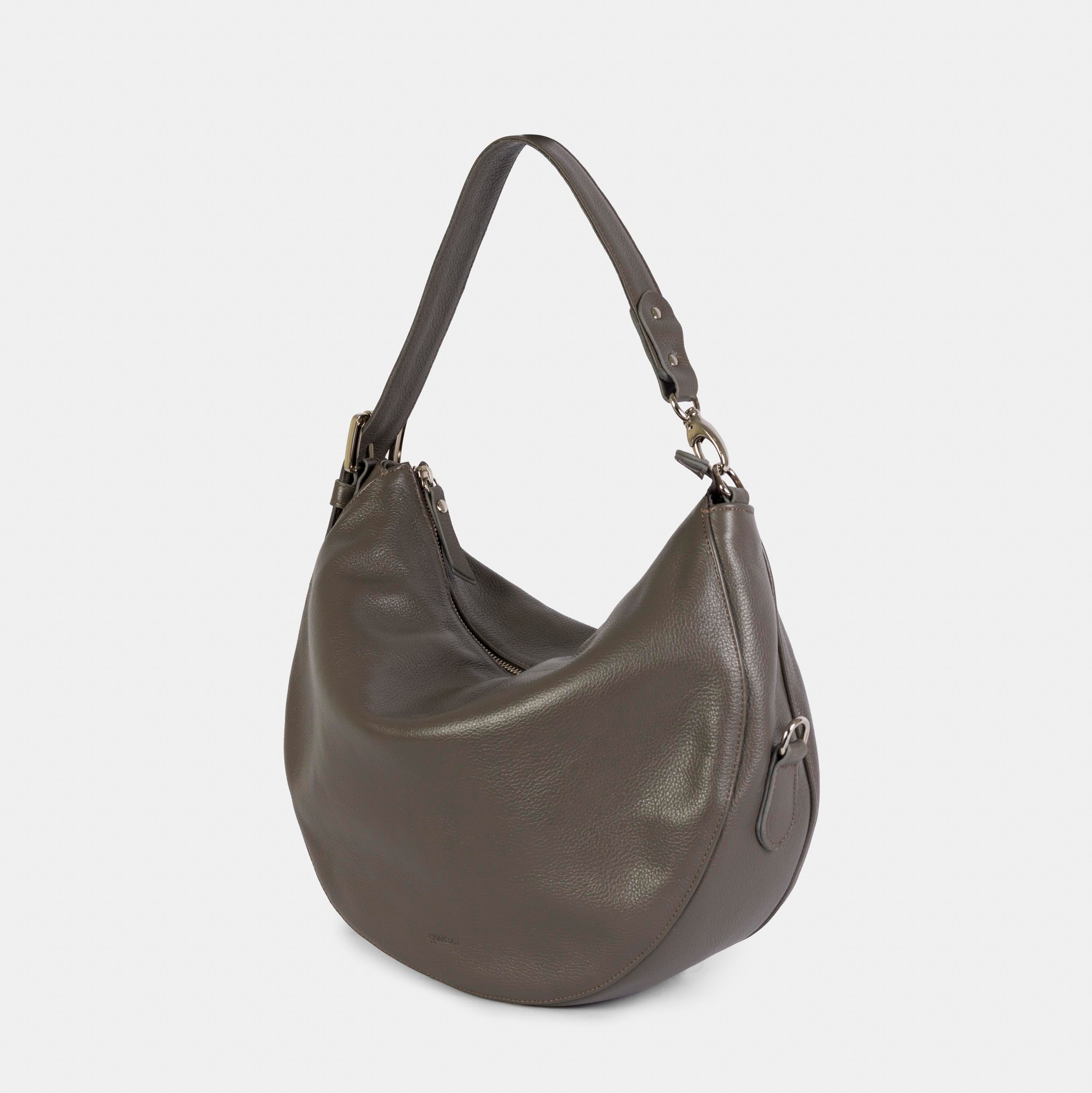 Bolsa 'Zoe' Couro - Grey