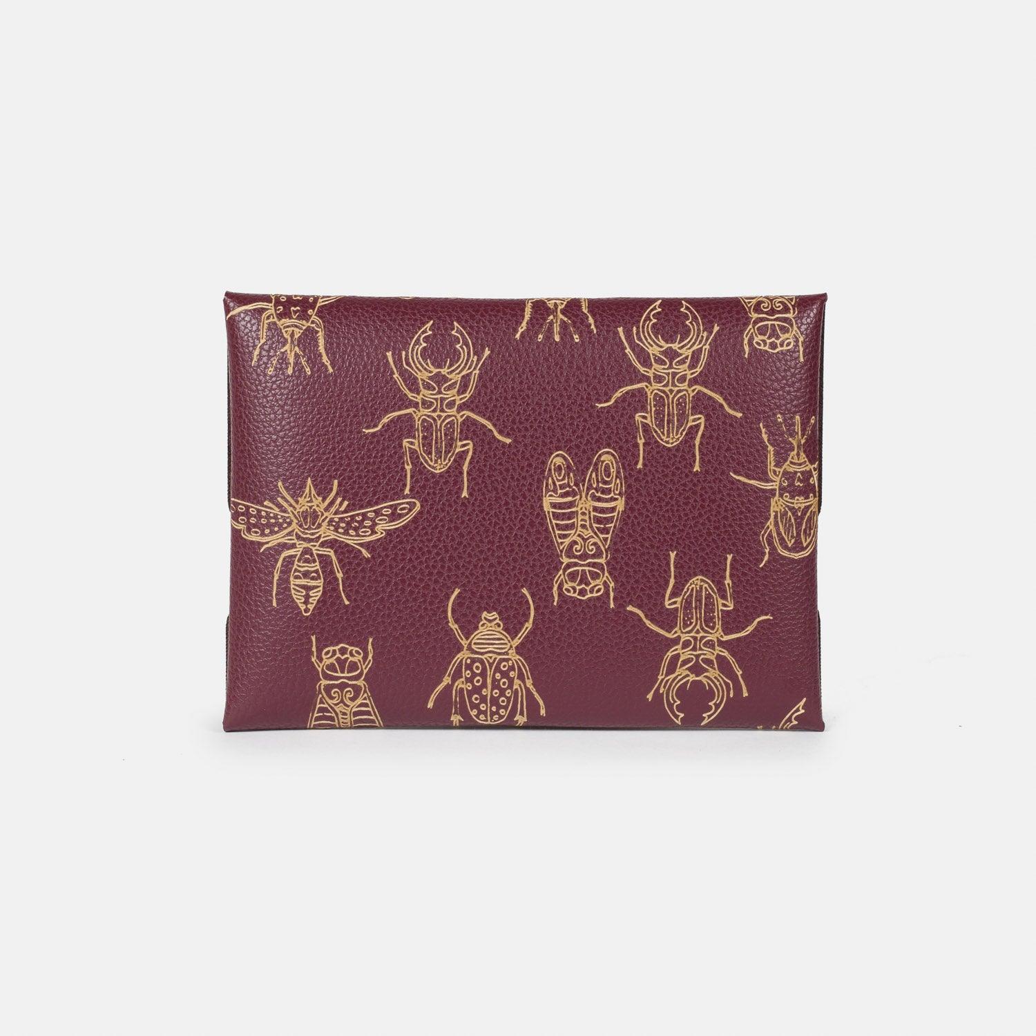 Carteira 'Lola' Bordeaux-Off White Cat-