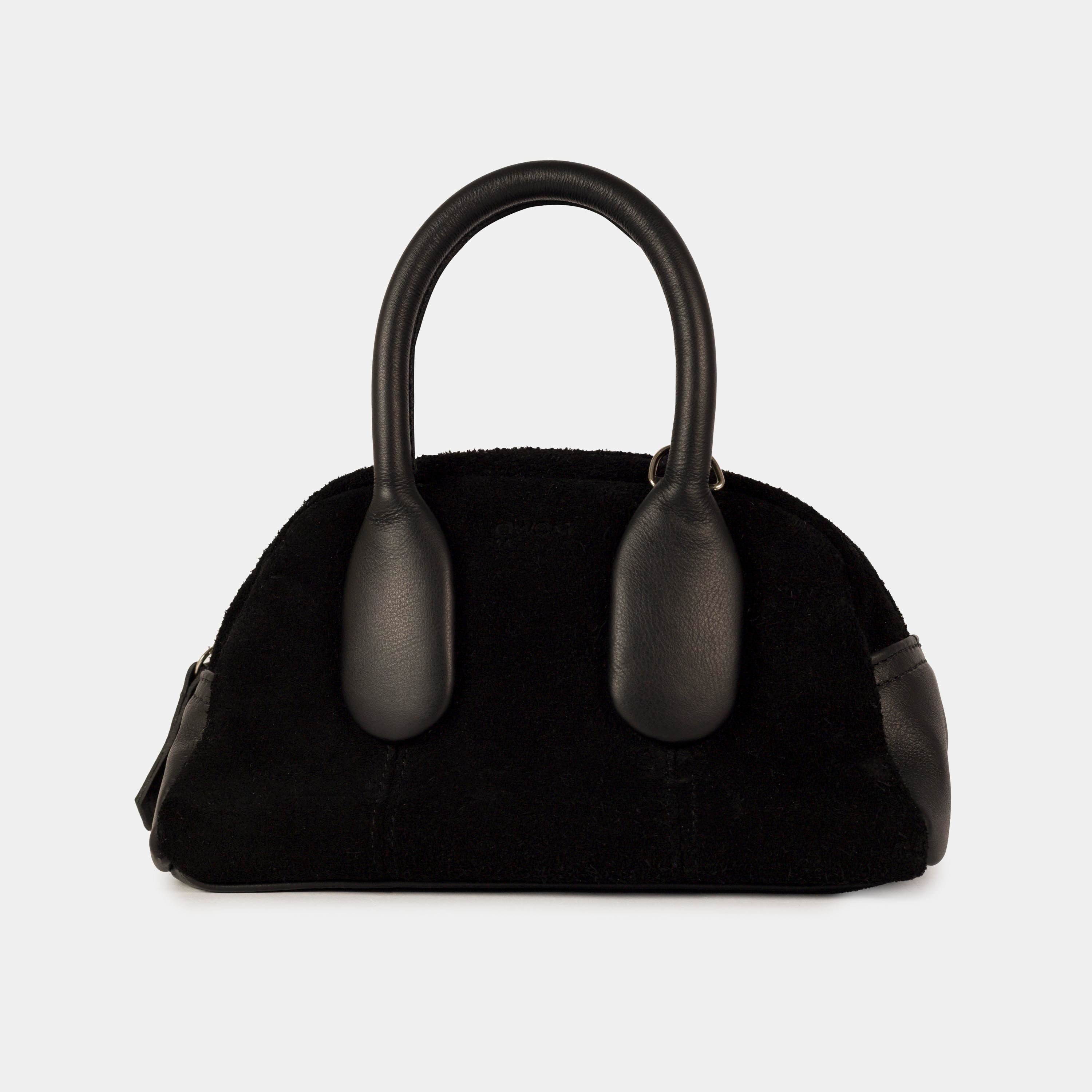 Bolsa 'Mini Suki' Couro/Camurça Black