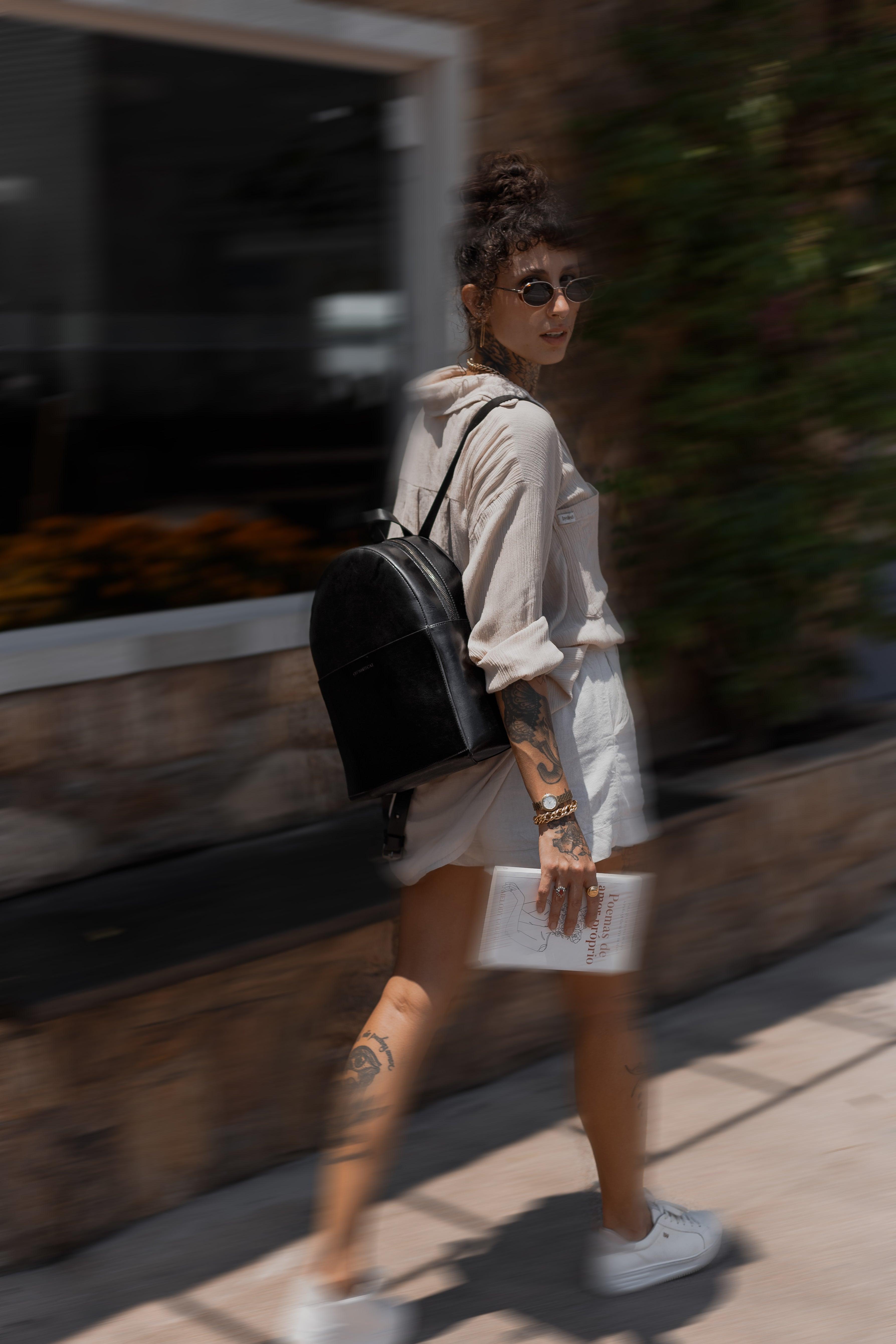 Mochila 'Chloe' Black-Off White Cat-