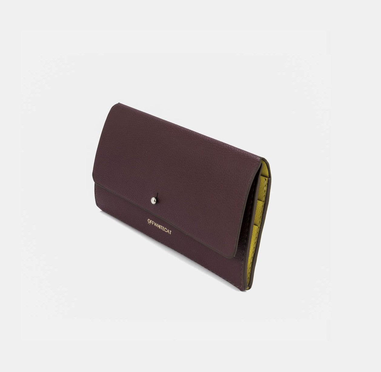 Carteira 'Frida' Bordeaux-Off White Cat-