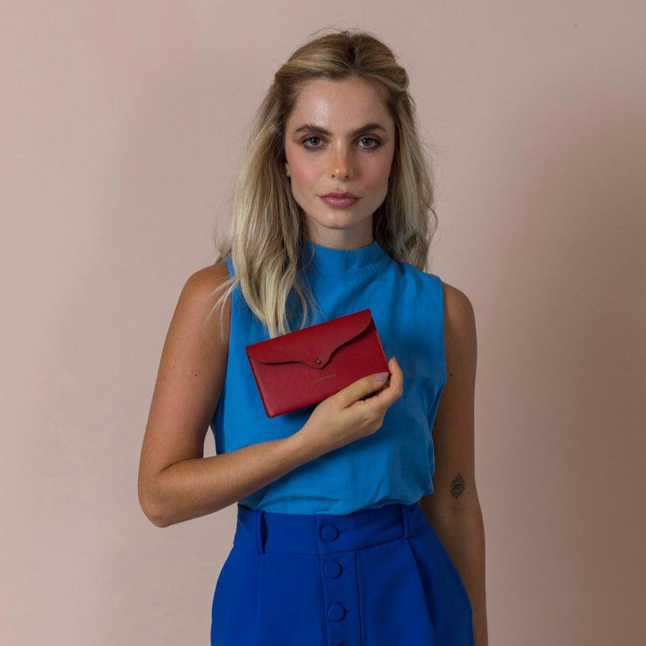 Carteira 'Nina' Red-Off White Cat-