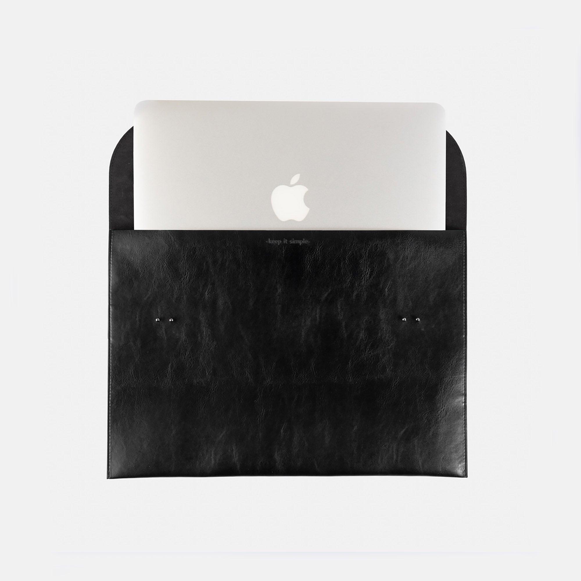 Case Laptop 'Milo' All Black-Off White Cat-