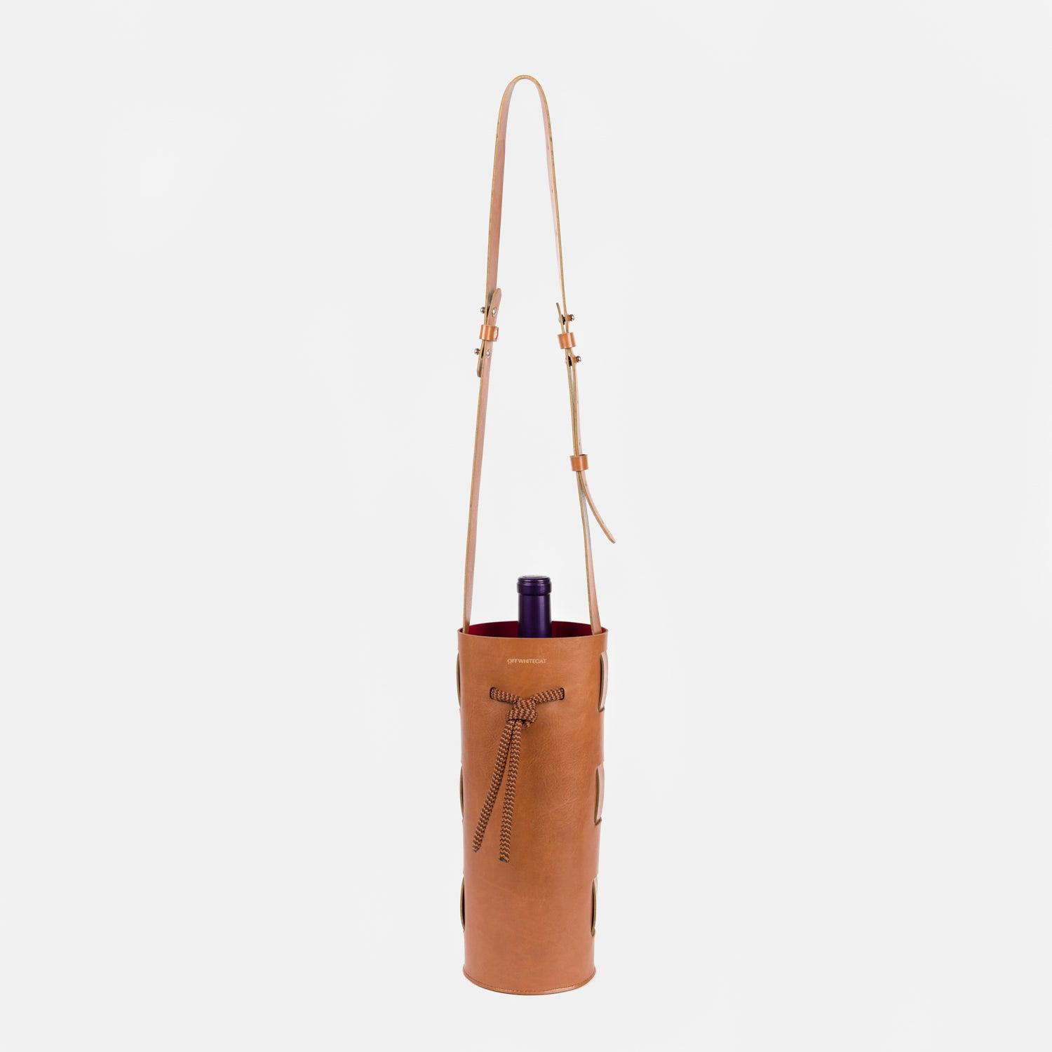 Porta Vinho Natural-Off White Cat-