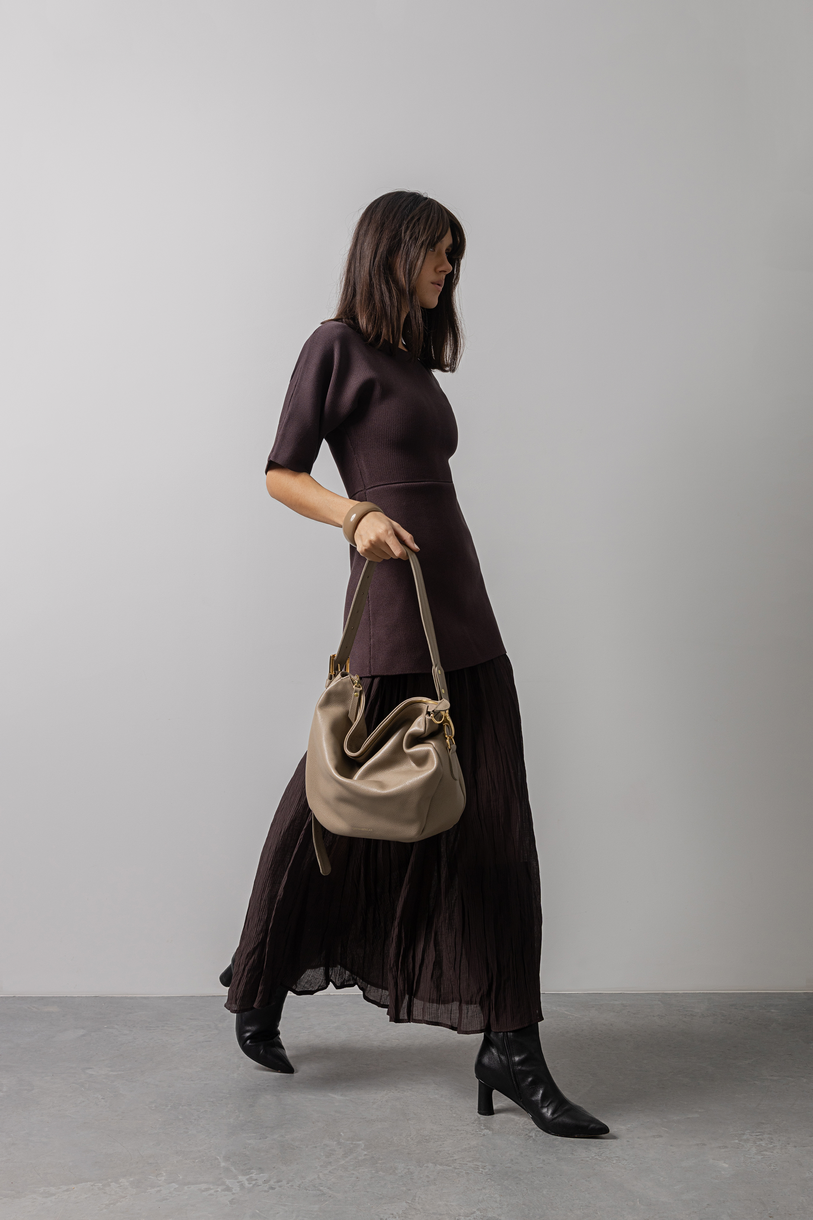 Bolsa 'Zoe' Couro - Oliva