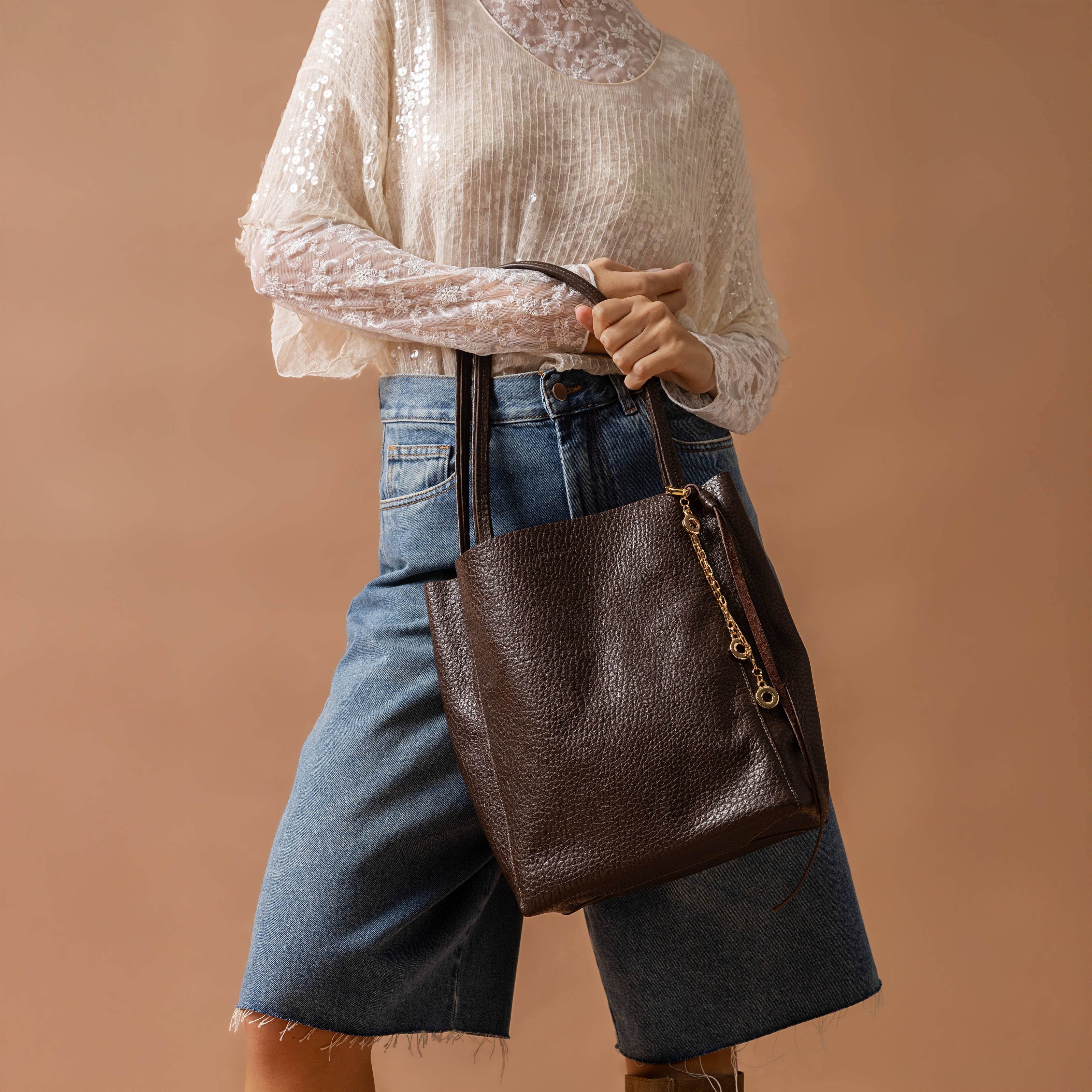 Bolsa 'Meg' Couro - Espresso