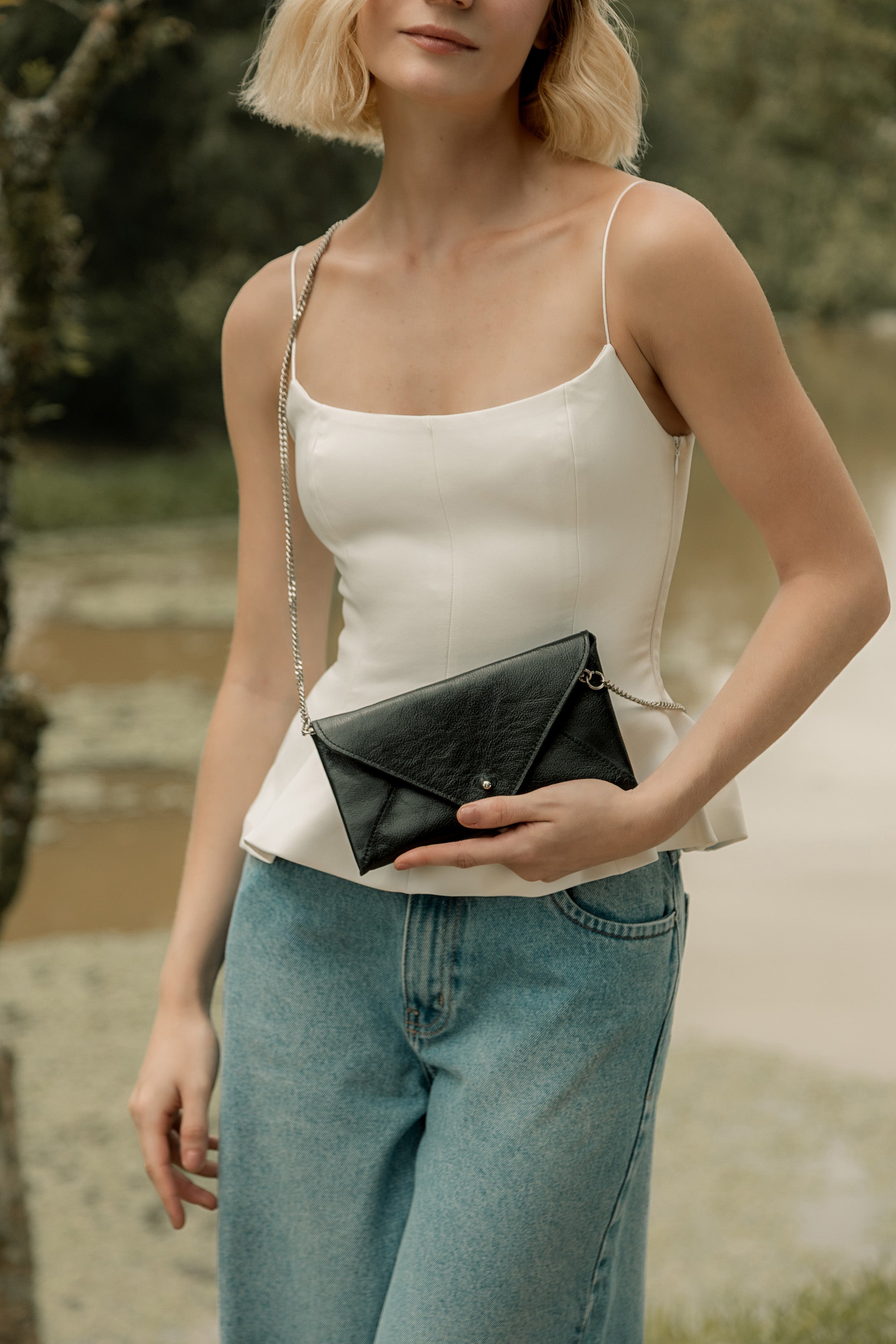 Bolsa 'Missi' Couro - Black/Prata