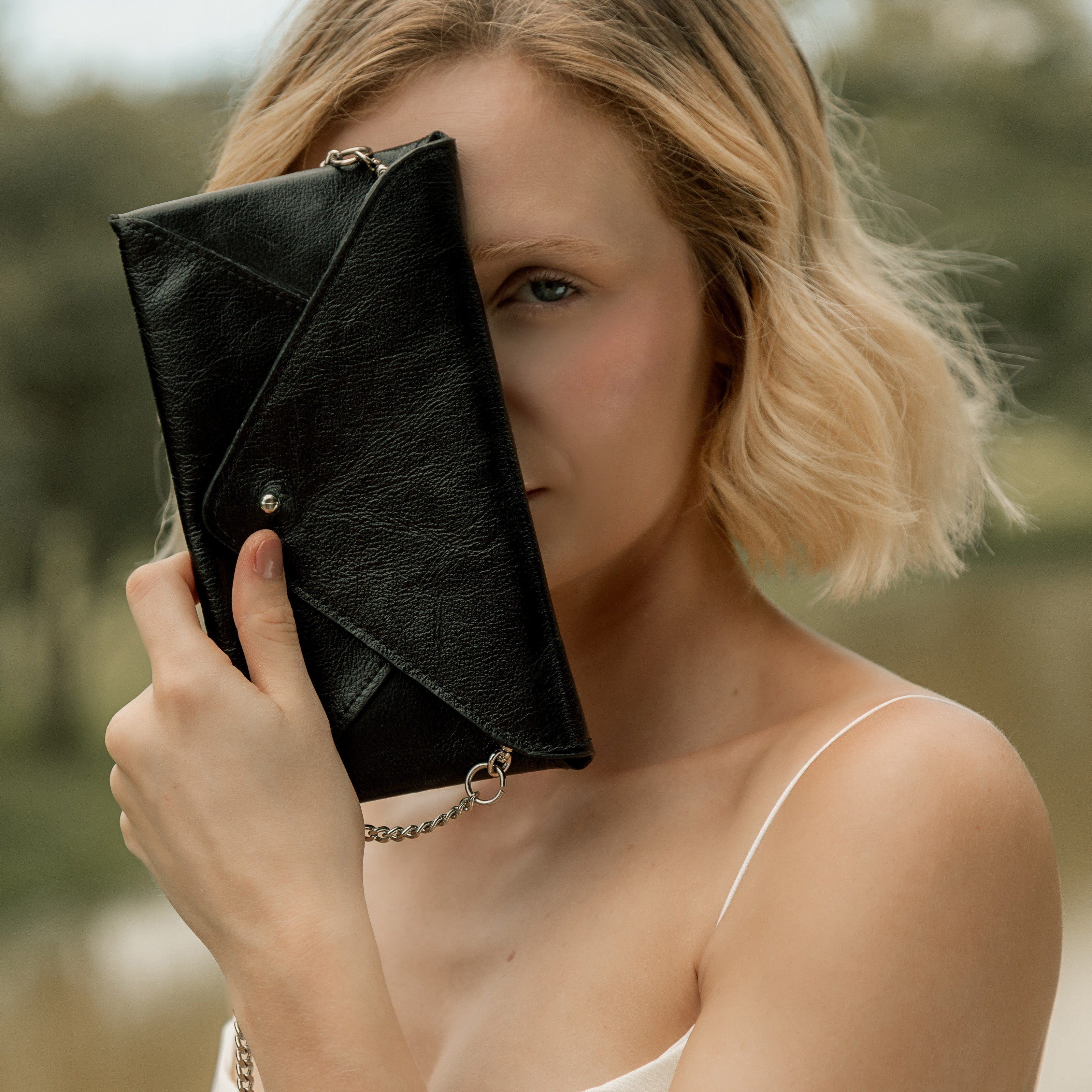 Bolsa 'Missi' Couro - Black/Prata