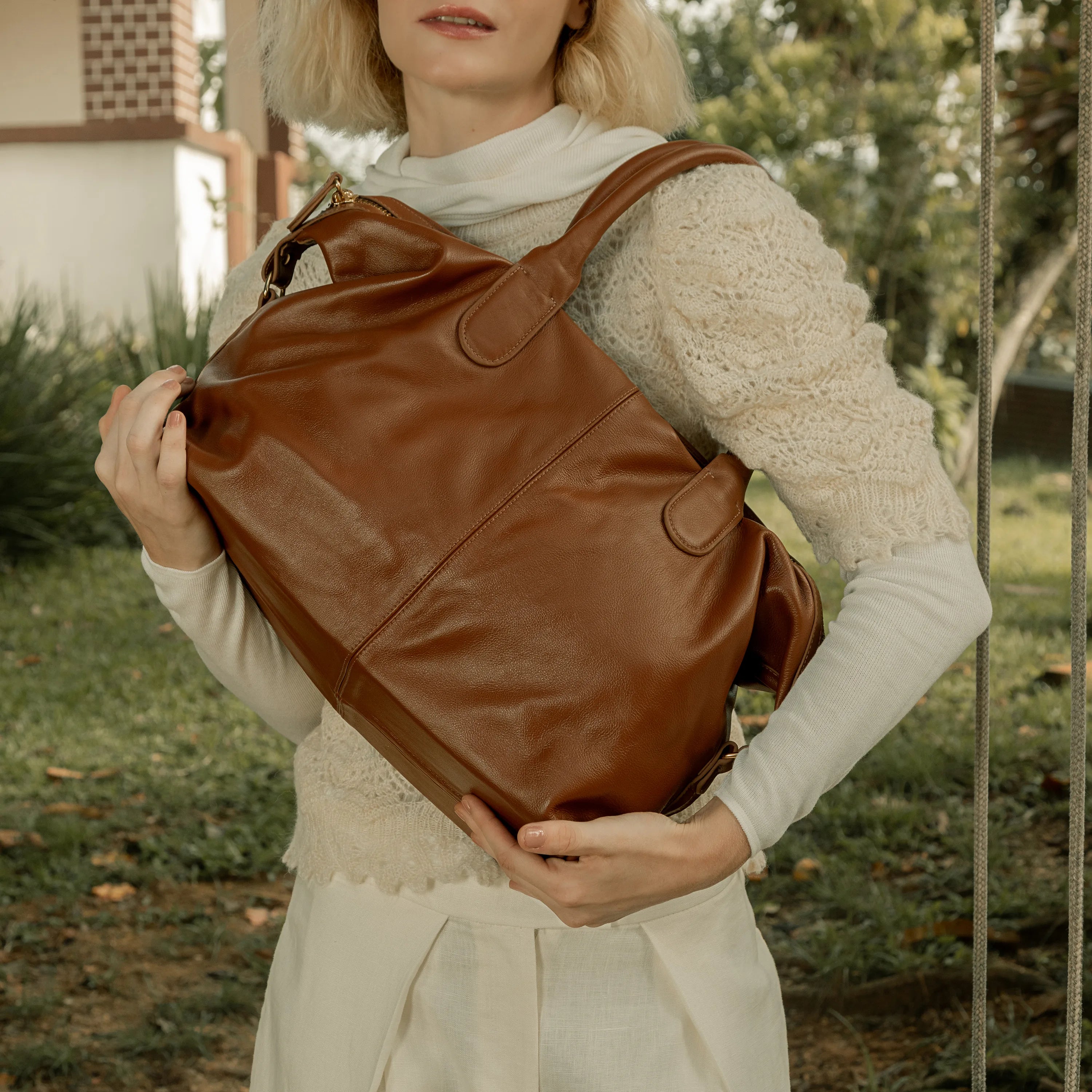 Bolsa 'Oslo' Couro Camel