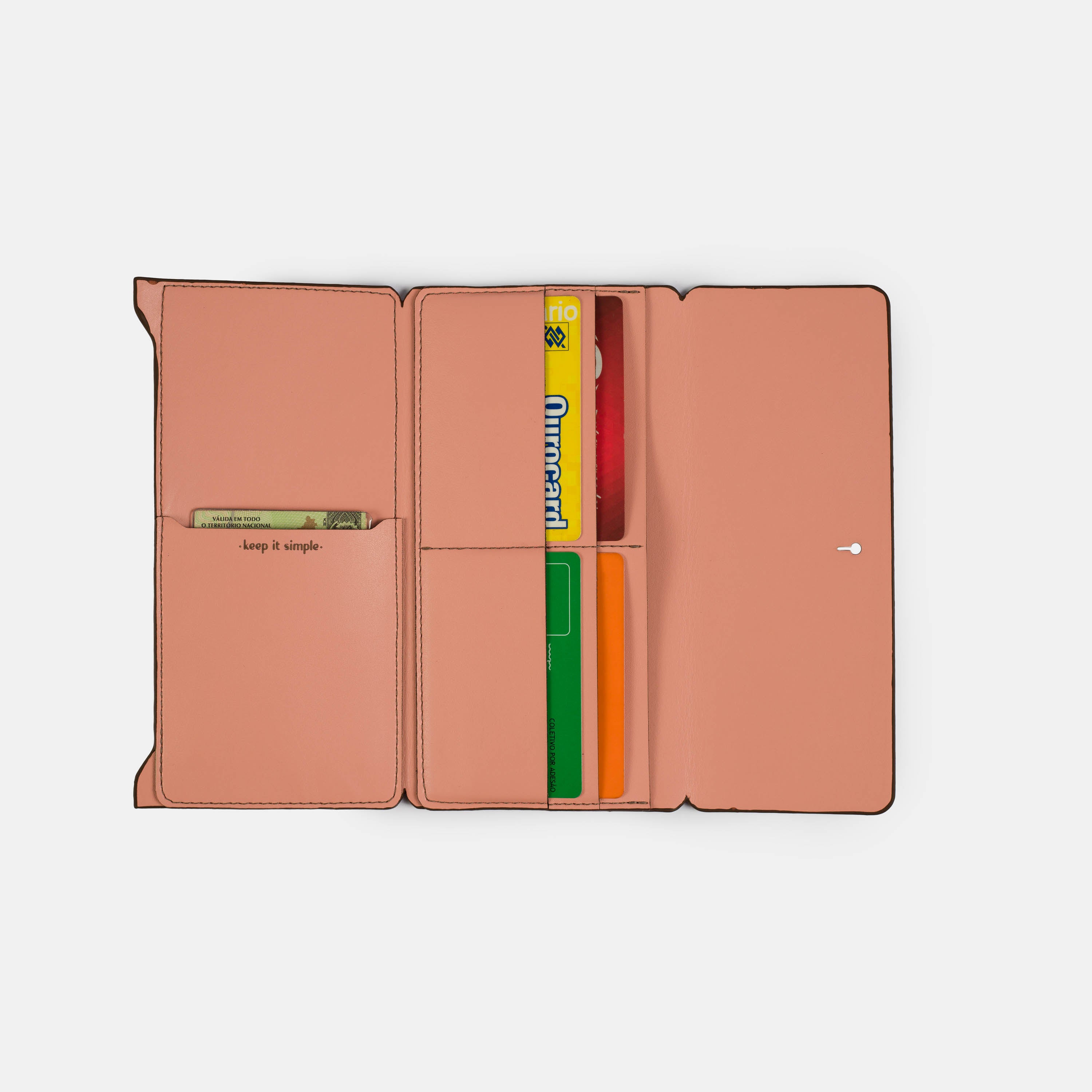 Carteira 'Frida' Rust-Off White Cat-