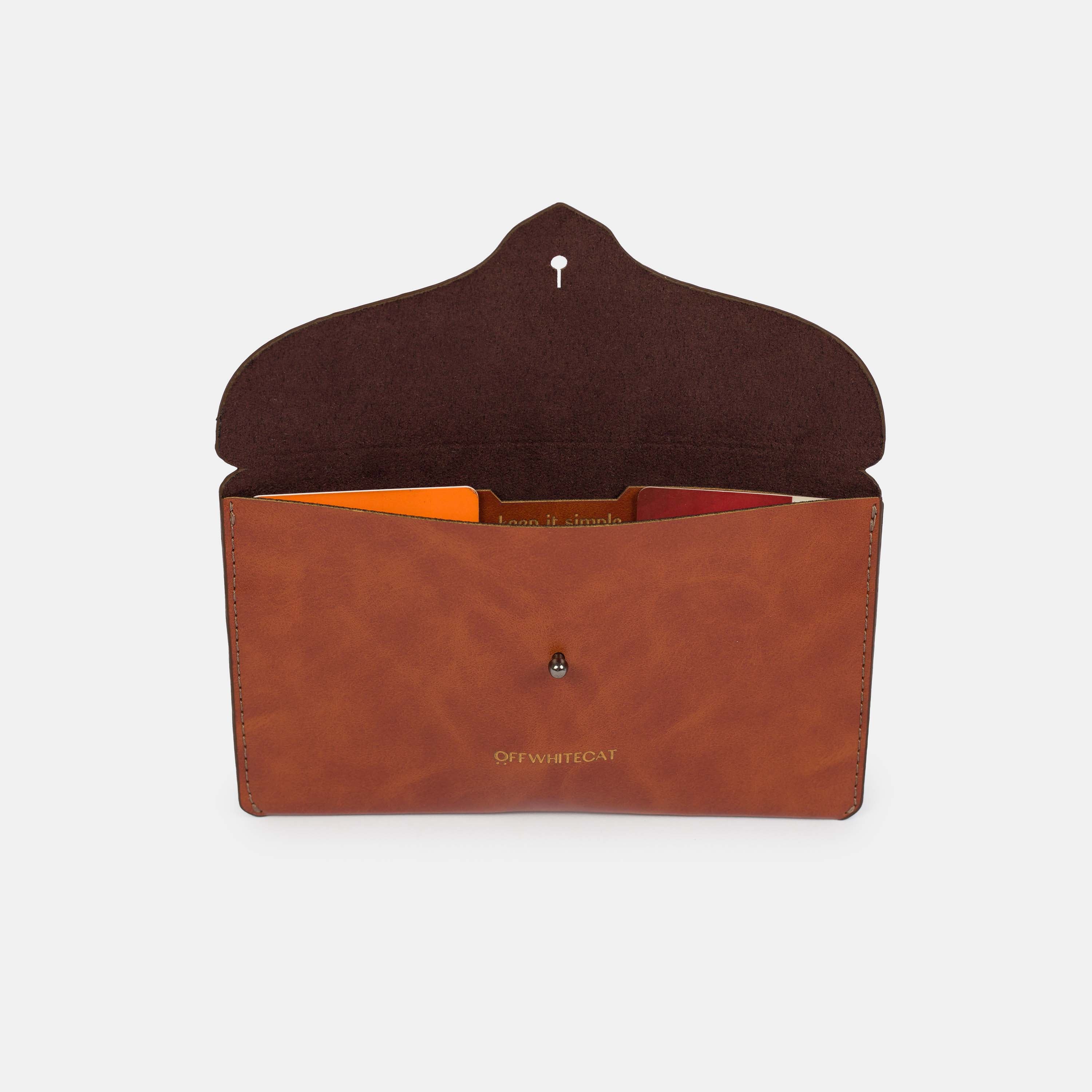 Carteira 'Nina' Rust-Off White Cat-