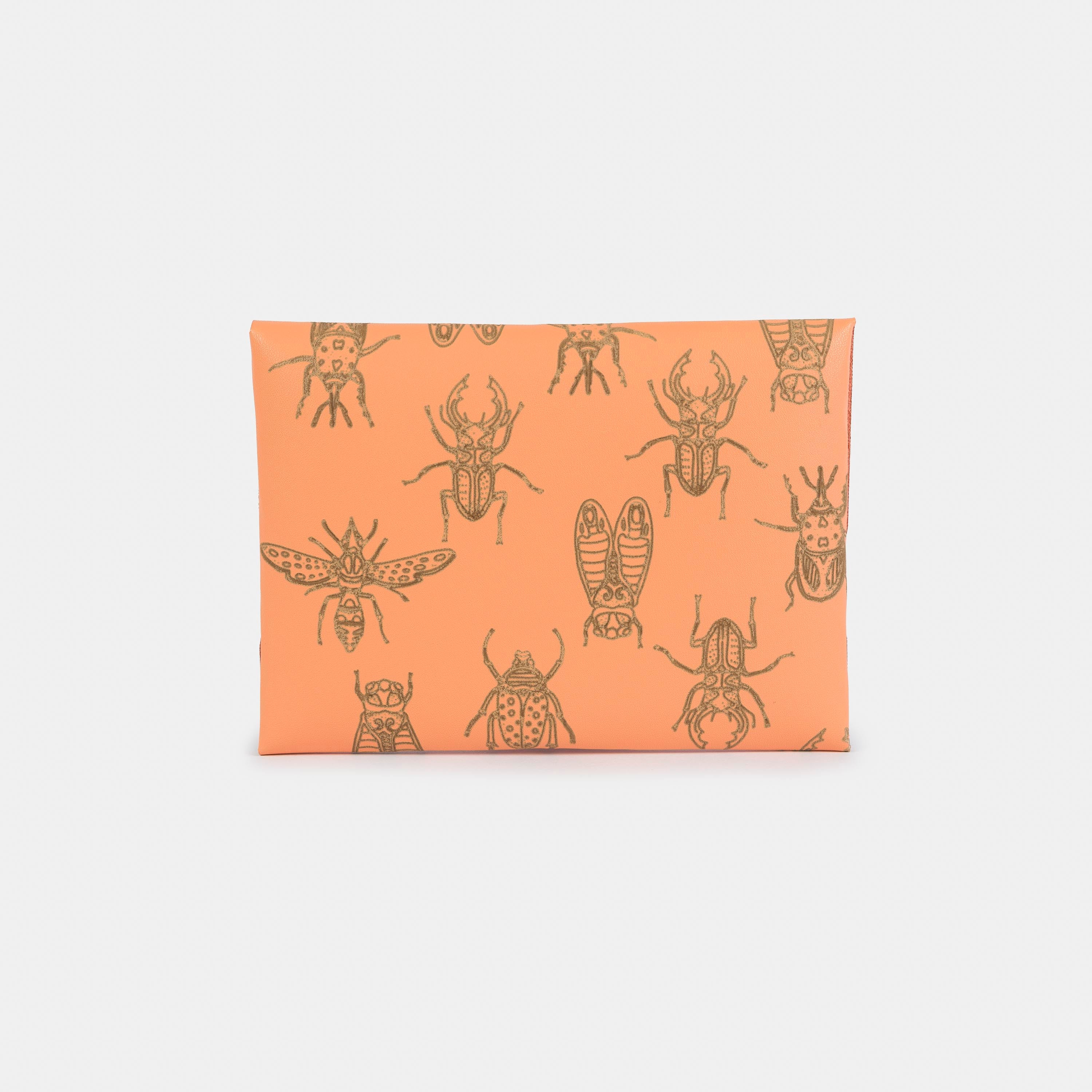 Carteira 'Lola' Peach-Off White Cat-