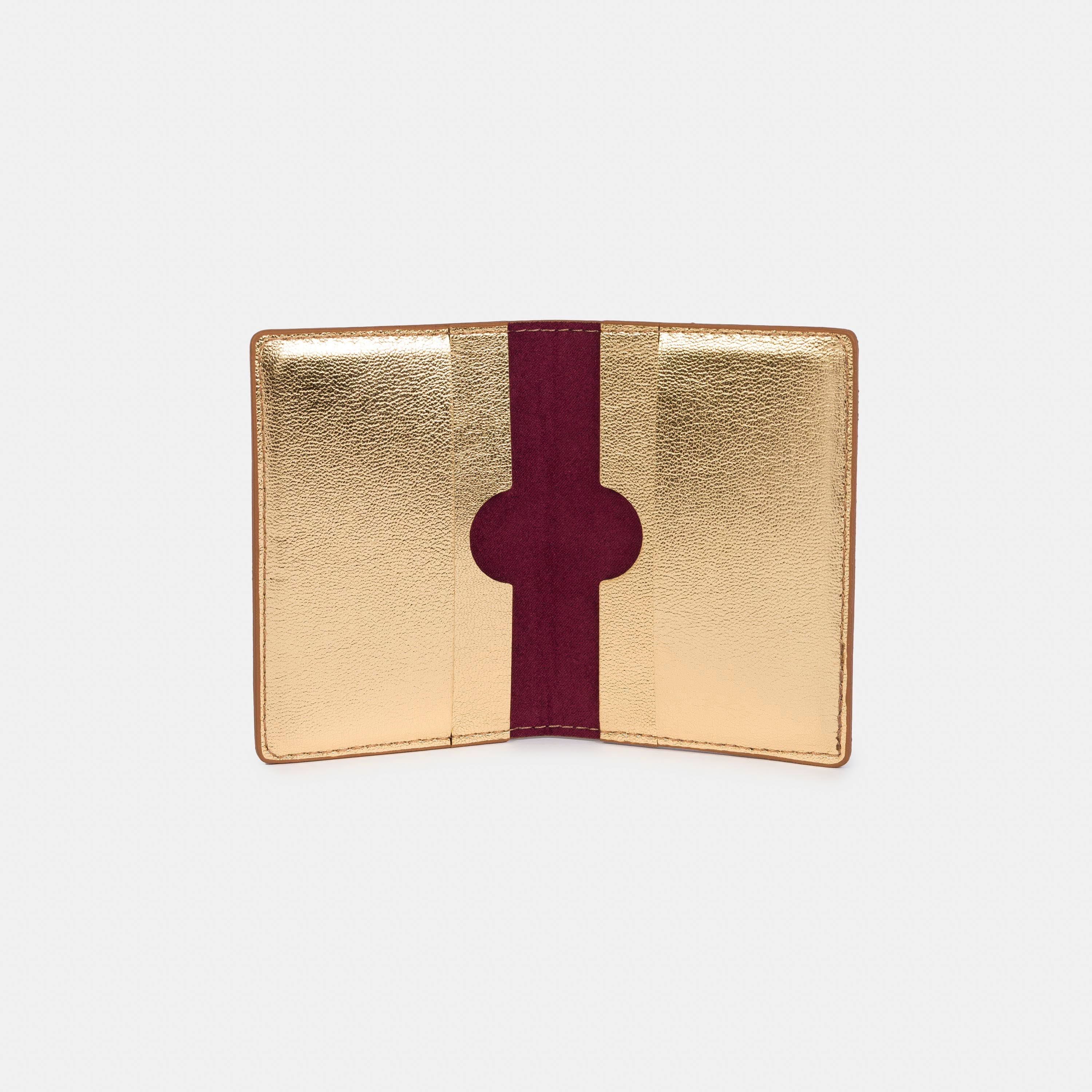 Carteira 'Microraptor' Gold-Off White Cat-