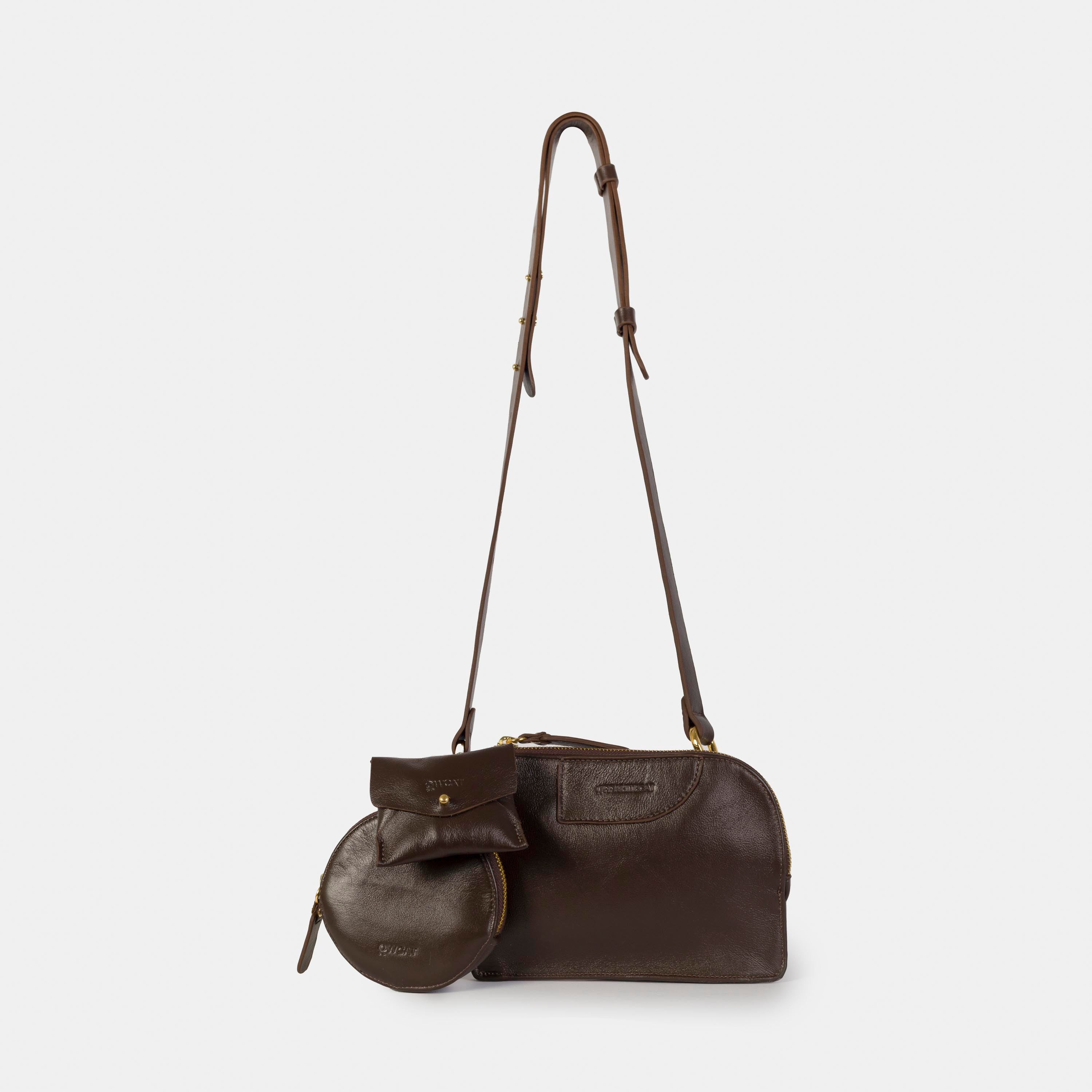 Bolsa 'Ayla' Couro Espresso