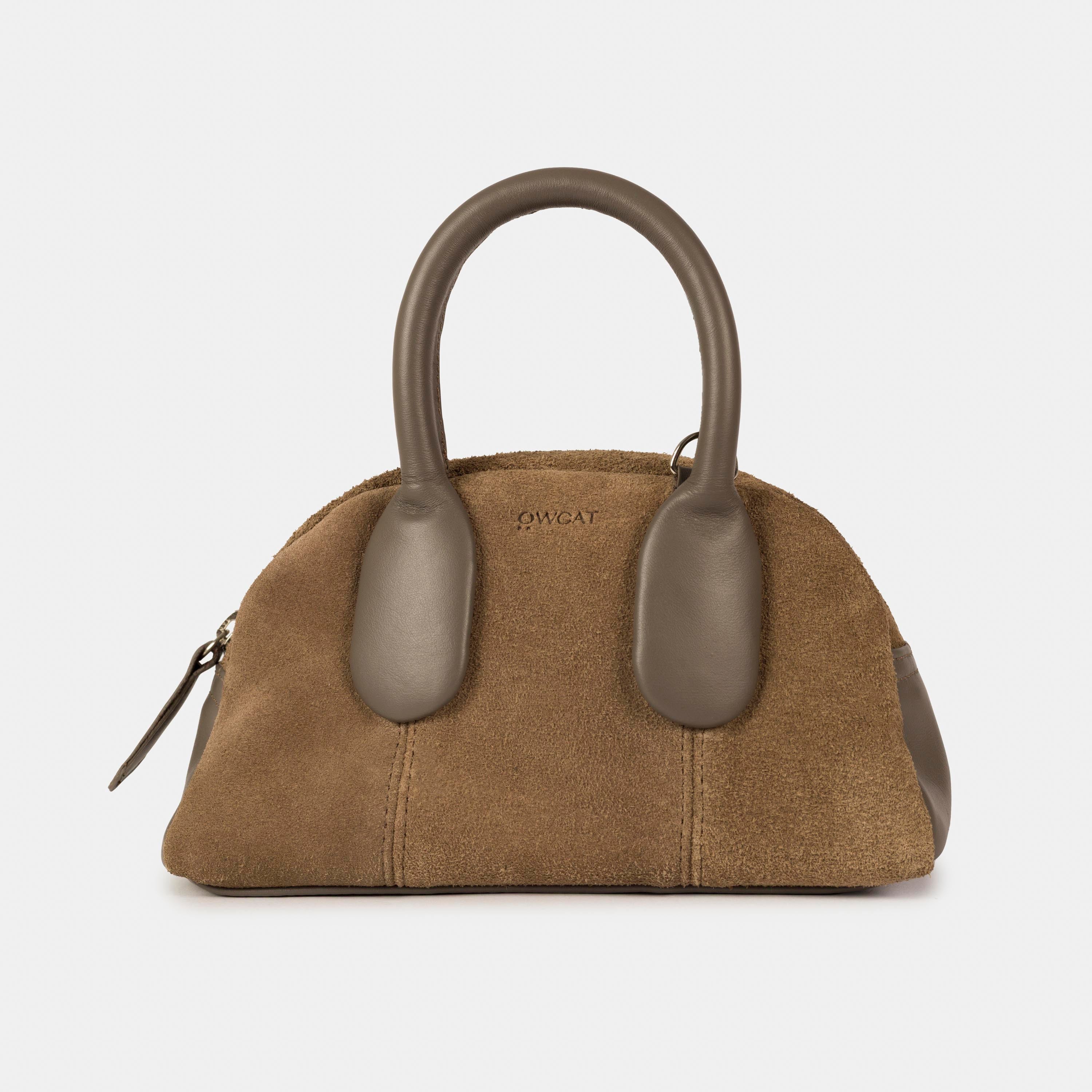 Bolsa 'Mini Suki' Couro/Camurça - Grey