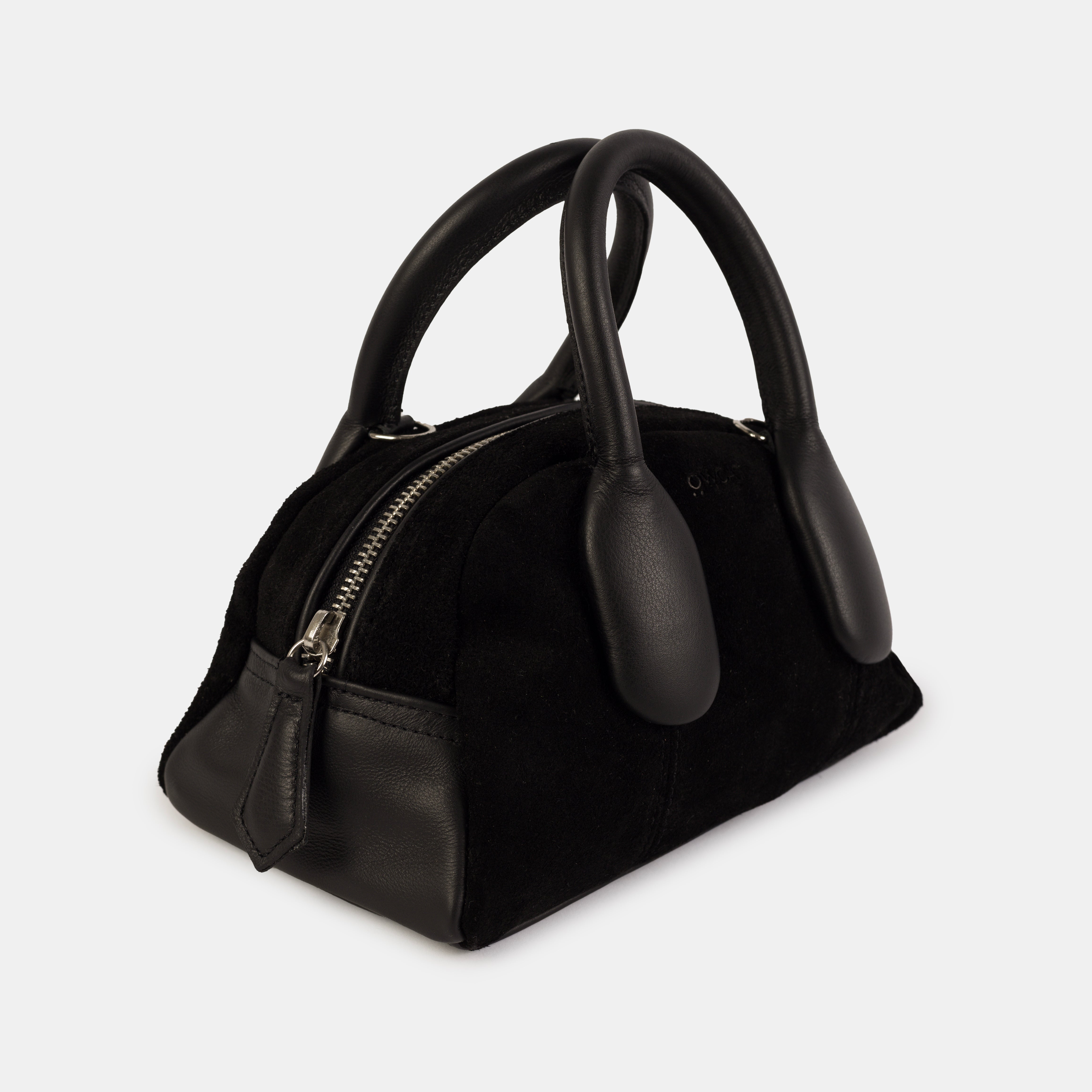 Bolsa 'Mini Suki' Couro/Camurça - Black