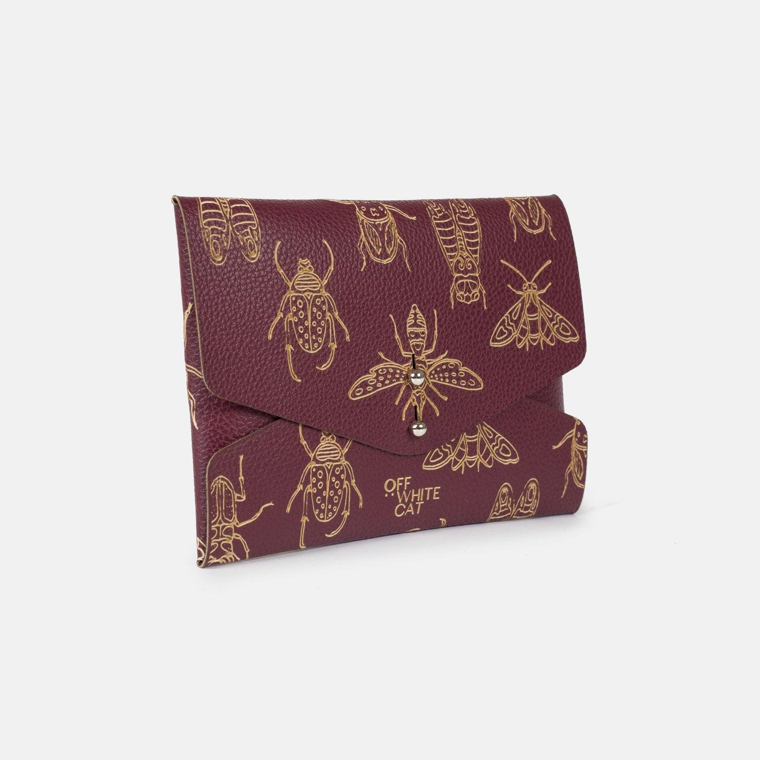 Carteira 'Lola' Bordeaux-Off White Cat-