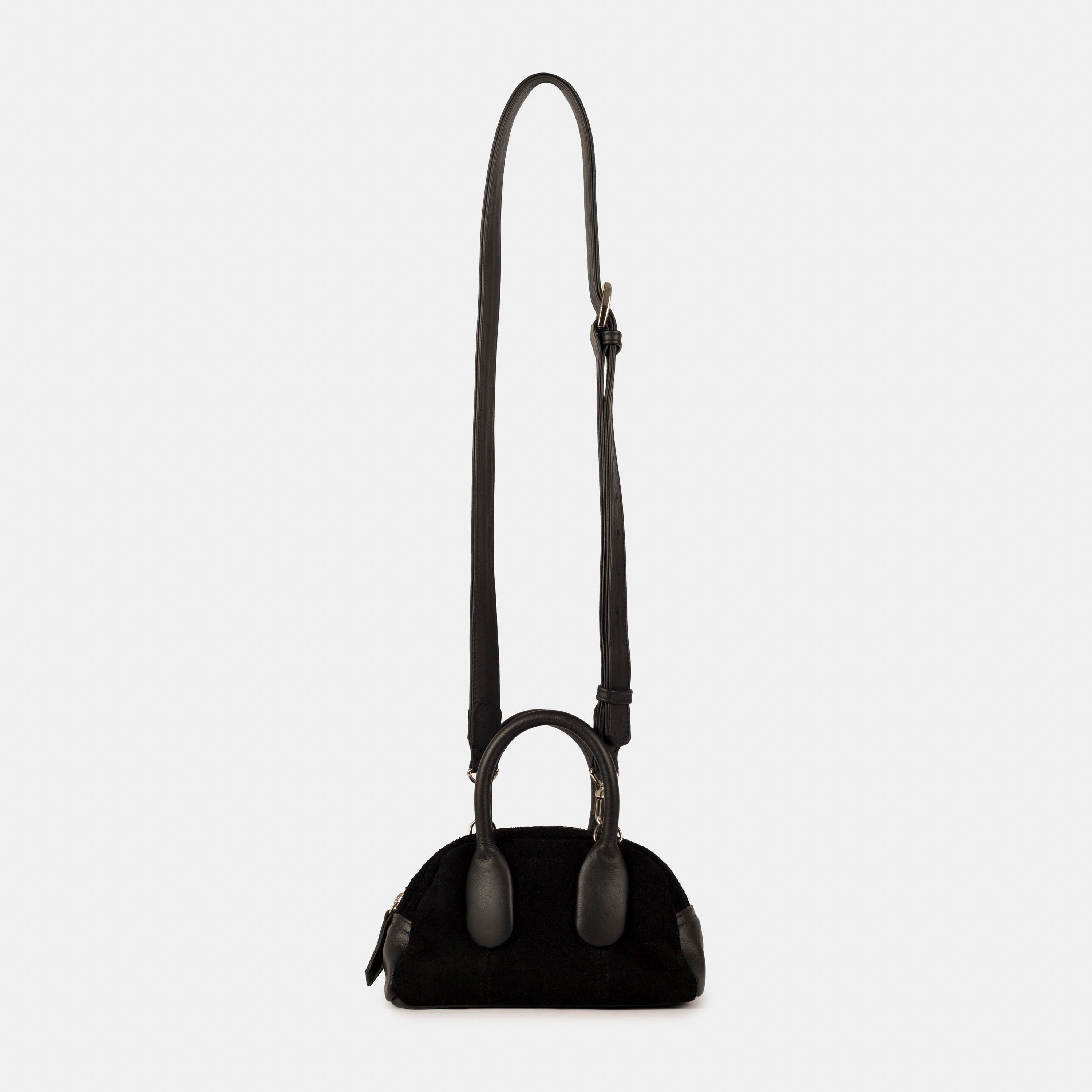 Bolsa 'Mini Suki' Couro/Camurça Black