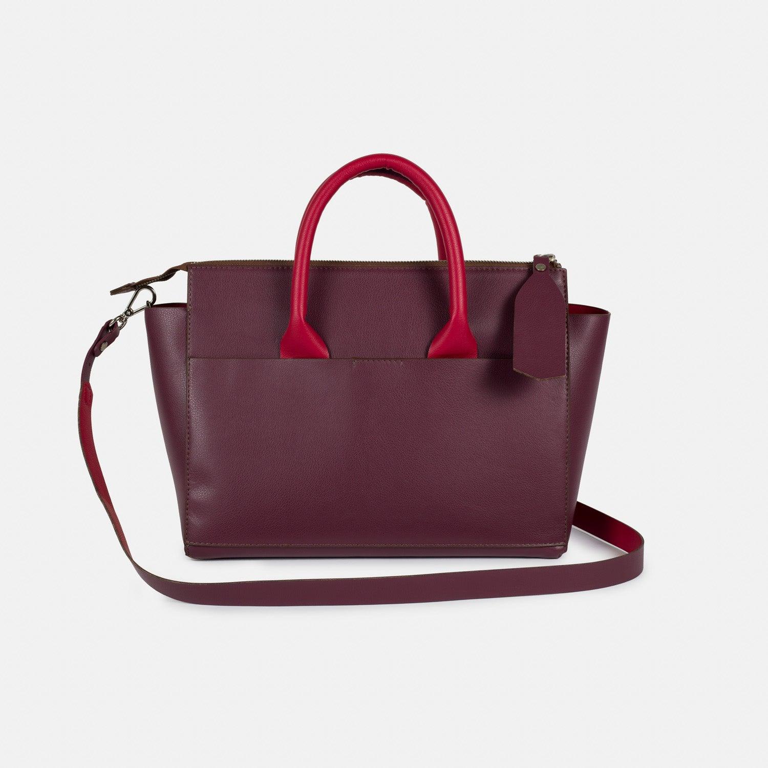 Bolsa 'Mini Juno' Bordeaux-Off White Cat-Bolsa