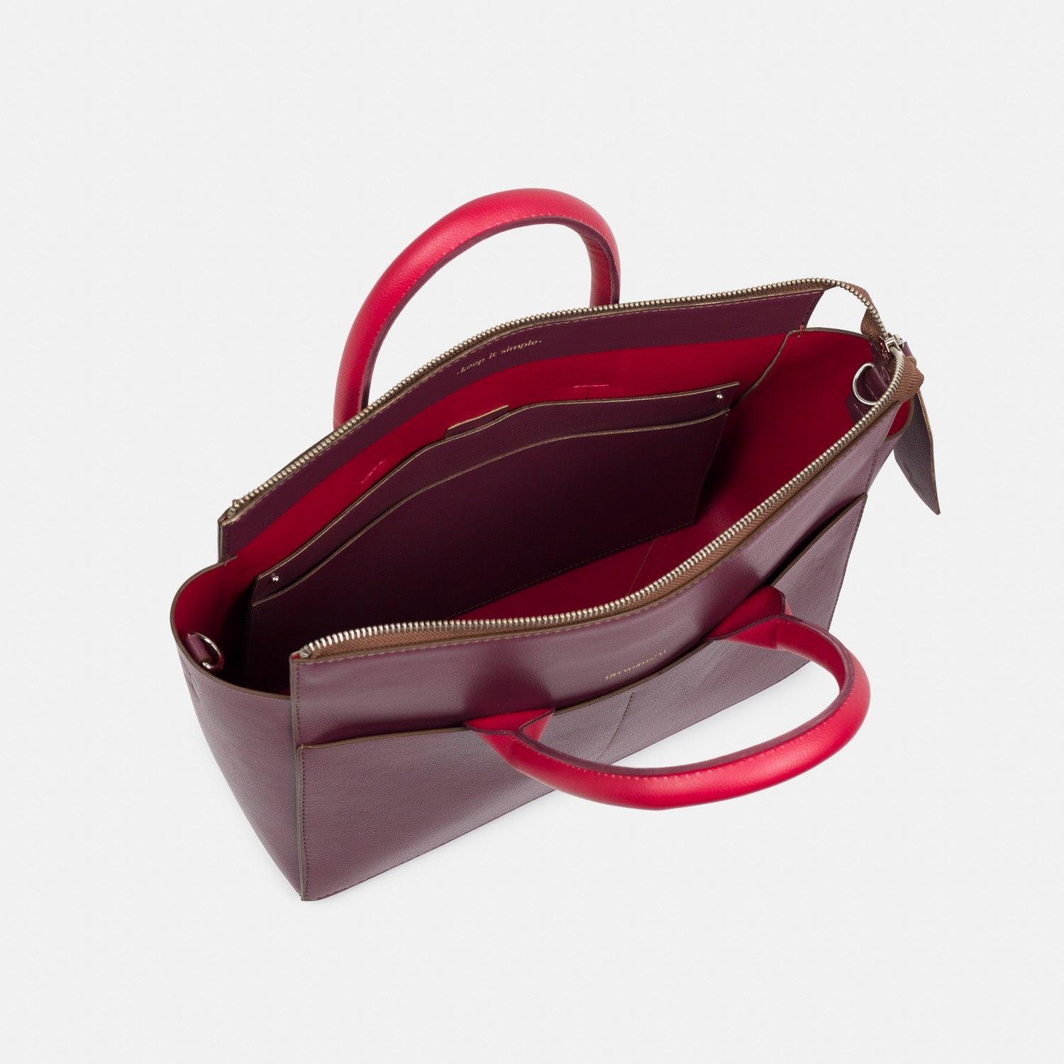 Bolsa 'Mini Juno' Bordeaux-Off White Cat-Bolsa