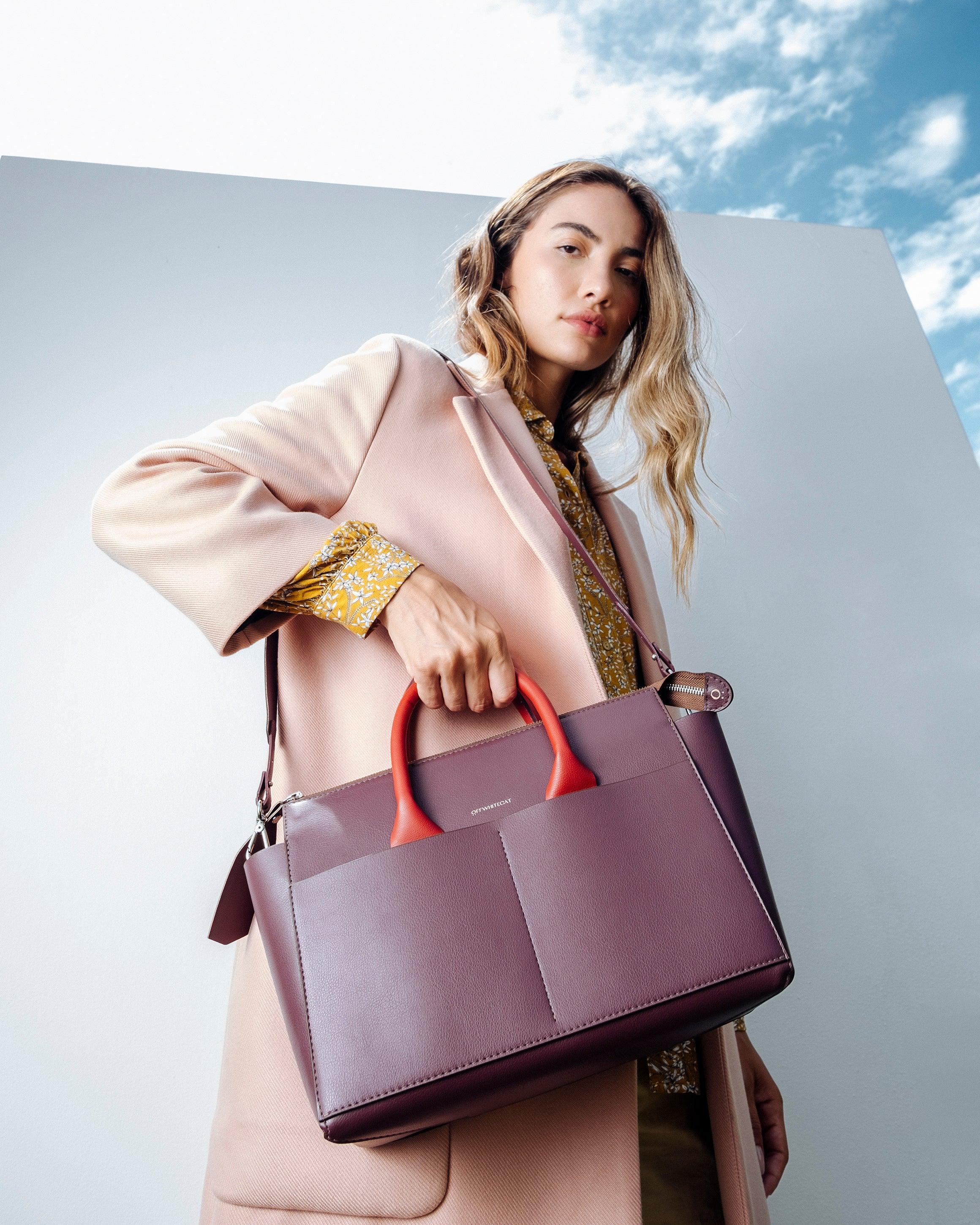 Bolsa 'Mini Juno' Bordeaux-Off White Cat-Bolsa